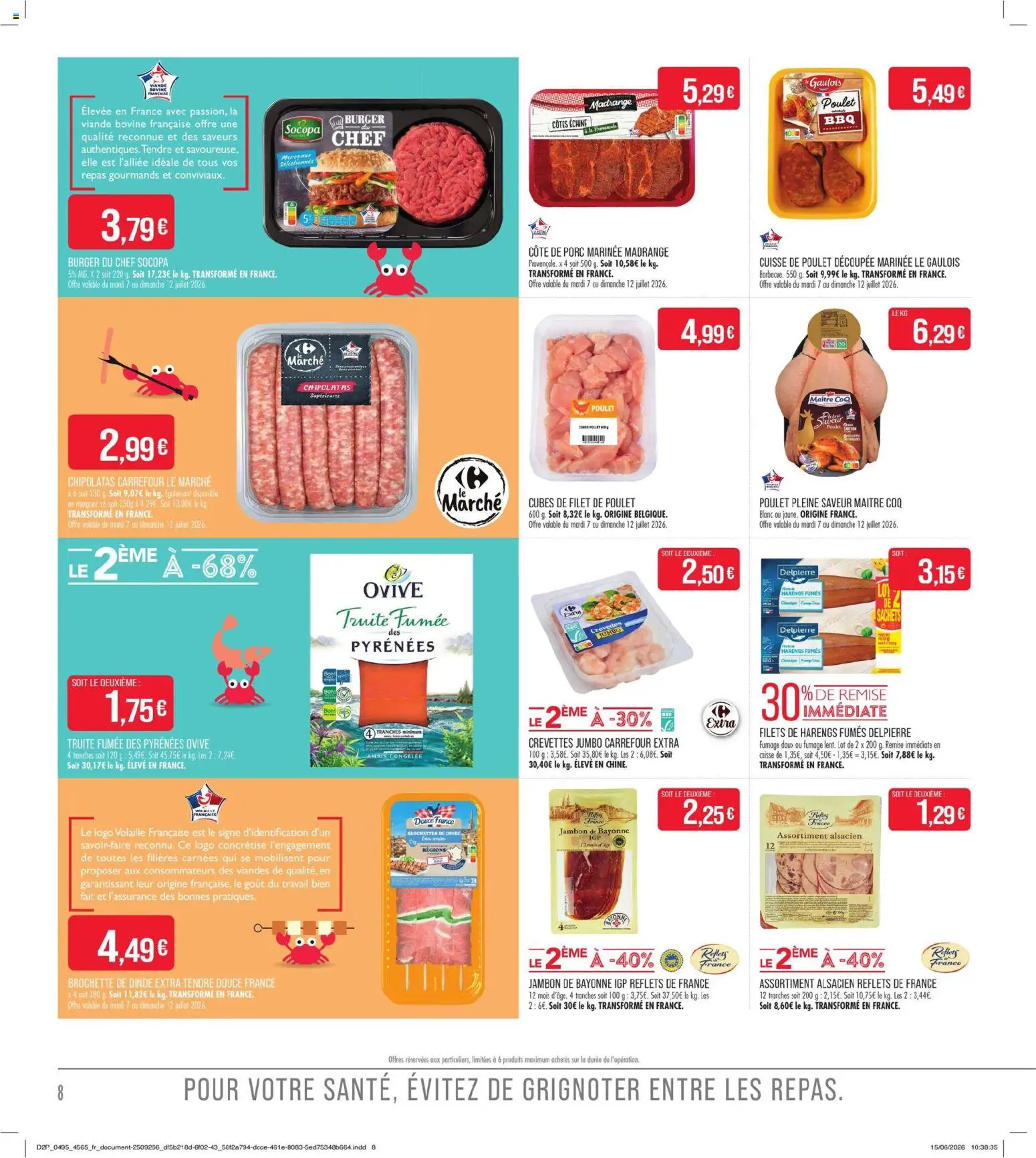 {H1} | Page: 8 | Produits: Crevettes, Viande, Cuisse de poulet, Porc