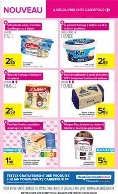 Carrefour - Prévisualisation de Glace à la vanille avec feuilletage craquant, CARREFOUR EXTRA Vanille, 326 g. valide à partir de 07/07/2026 | Page: 3 | Produits: Menthe, Lait, Fromage, Burrata