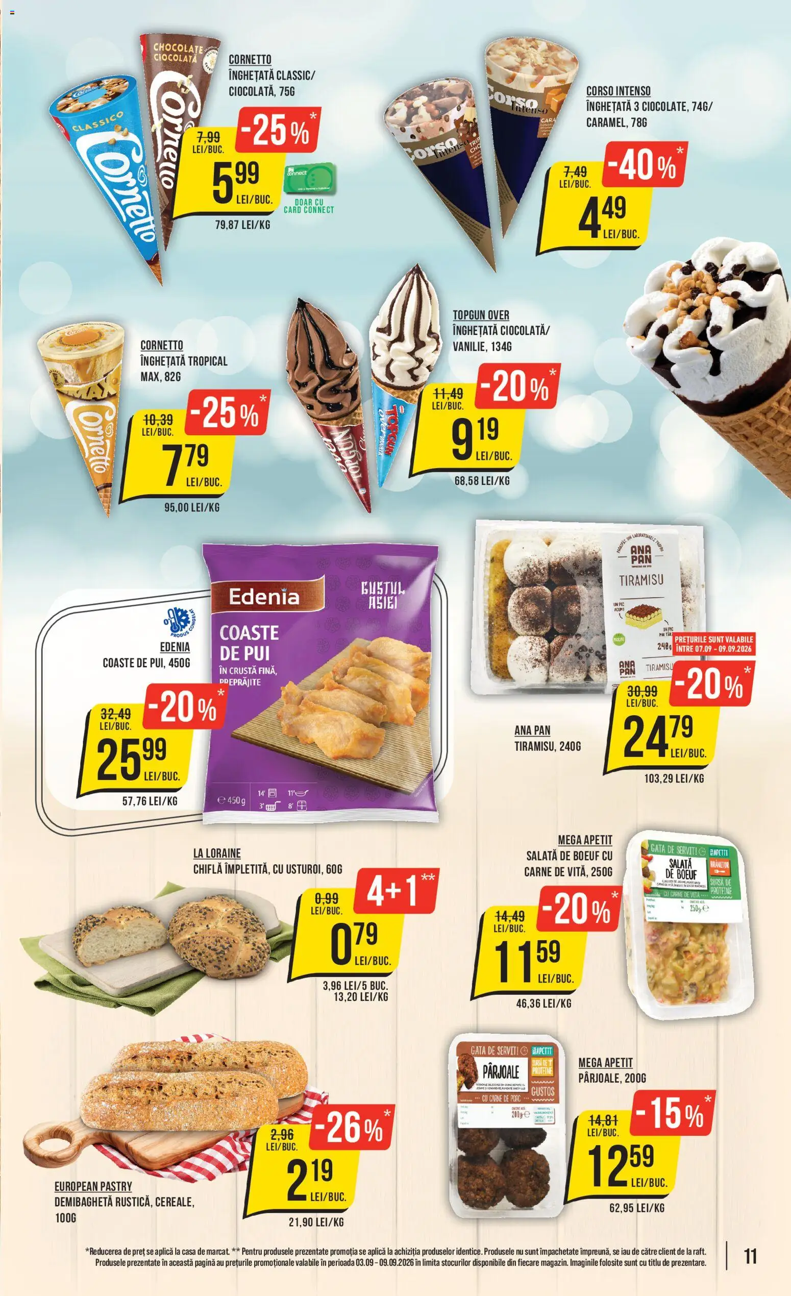 Noul catalog Mega Image – valabil de la 03.09.2026 | Pagină: 11 | Produse: Vită, Ciocolată, Înghețată, Salată