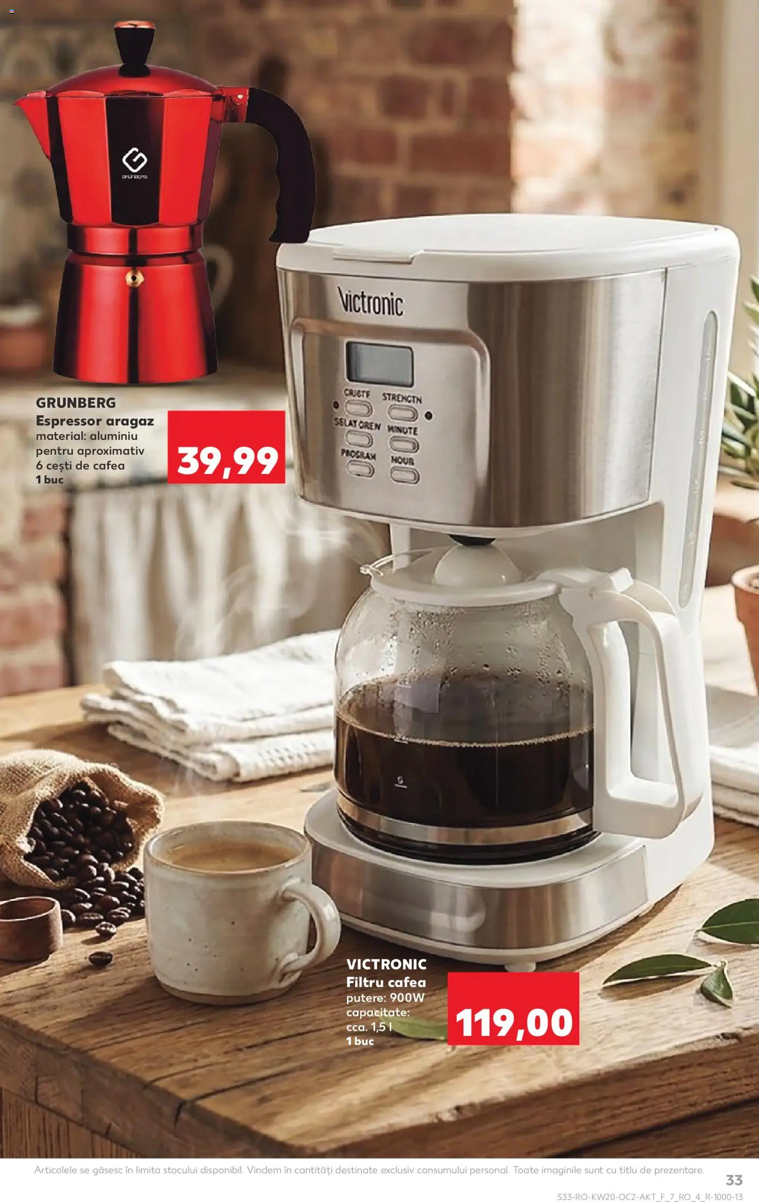 Noul catalog Kaufland – valabil de la 13.05.2026 | Pagină: 33 | Produse: Espressor, Aragaz, Cafea