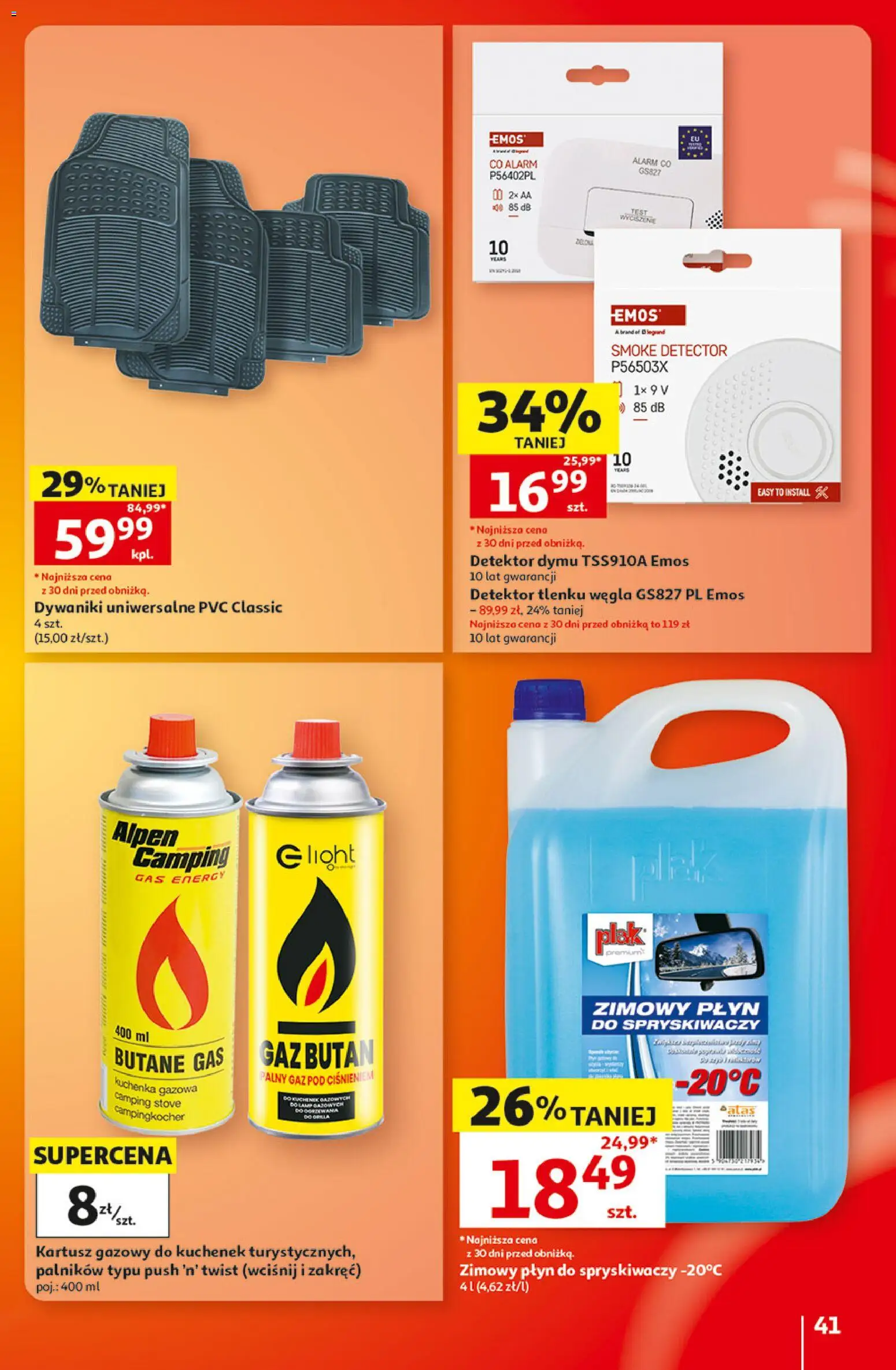 Auchan gazetka - Hipermarket od 01.10.2026 | Strona: 41 | Produkty: Dywaniki, Zimowy płyn do spryskiwaczy, Kuchenka, Płyn do spryskiwaczy