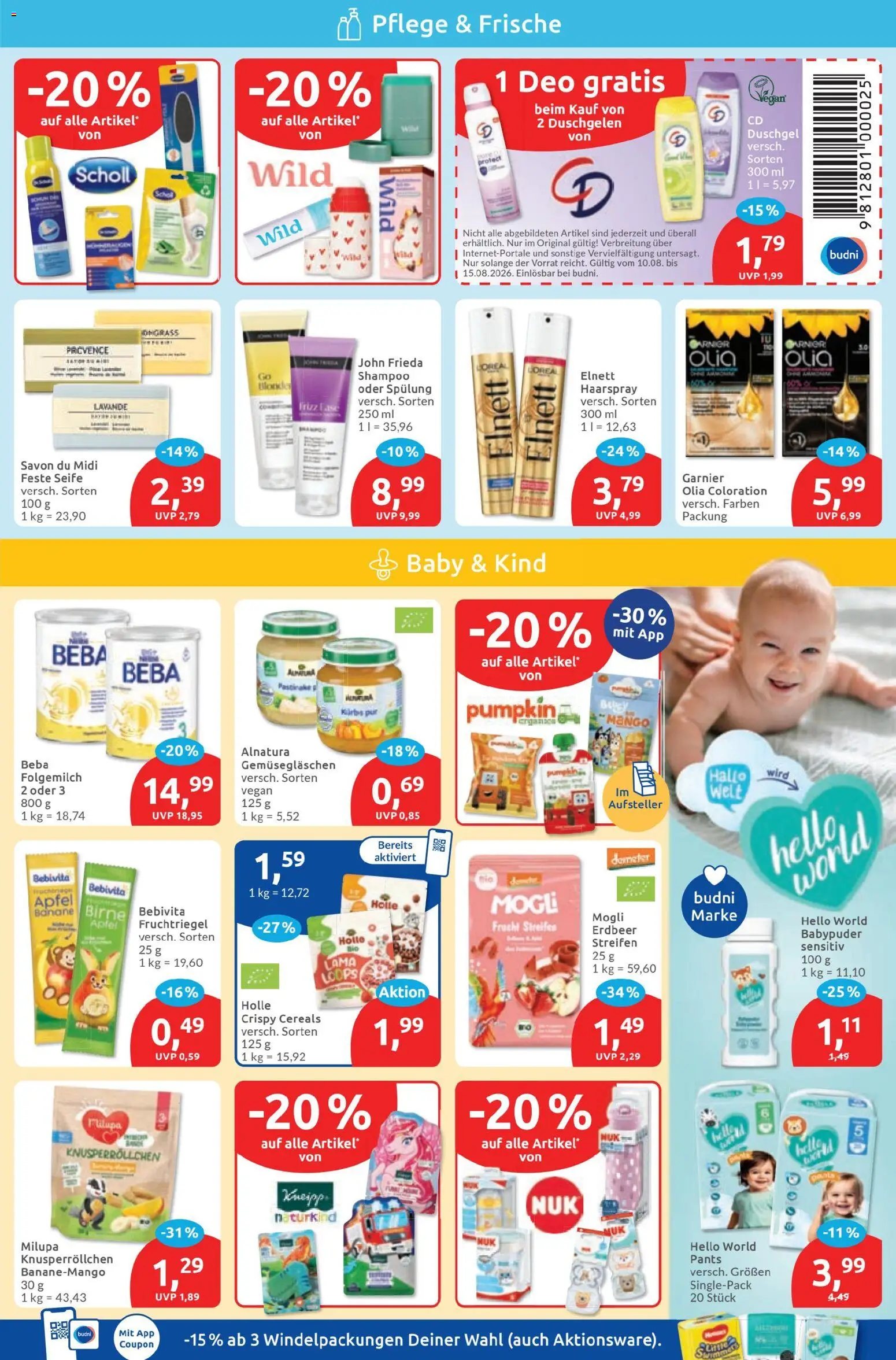 Budni Prospekt – gültig ab 10.08.2026 | Seite: 3 | Produkte: Shampoo, Spülung, Seife, Duschgel