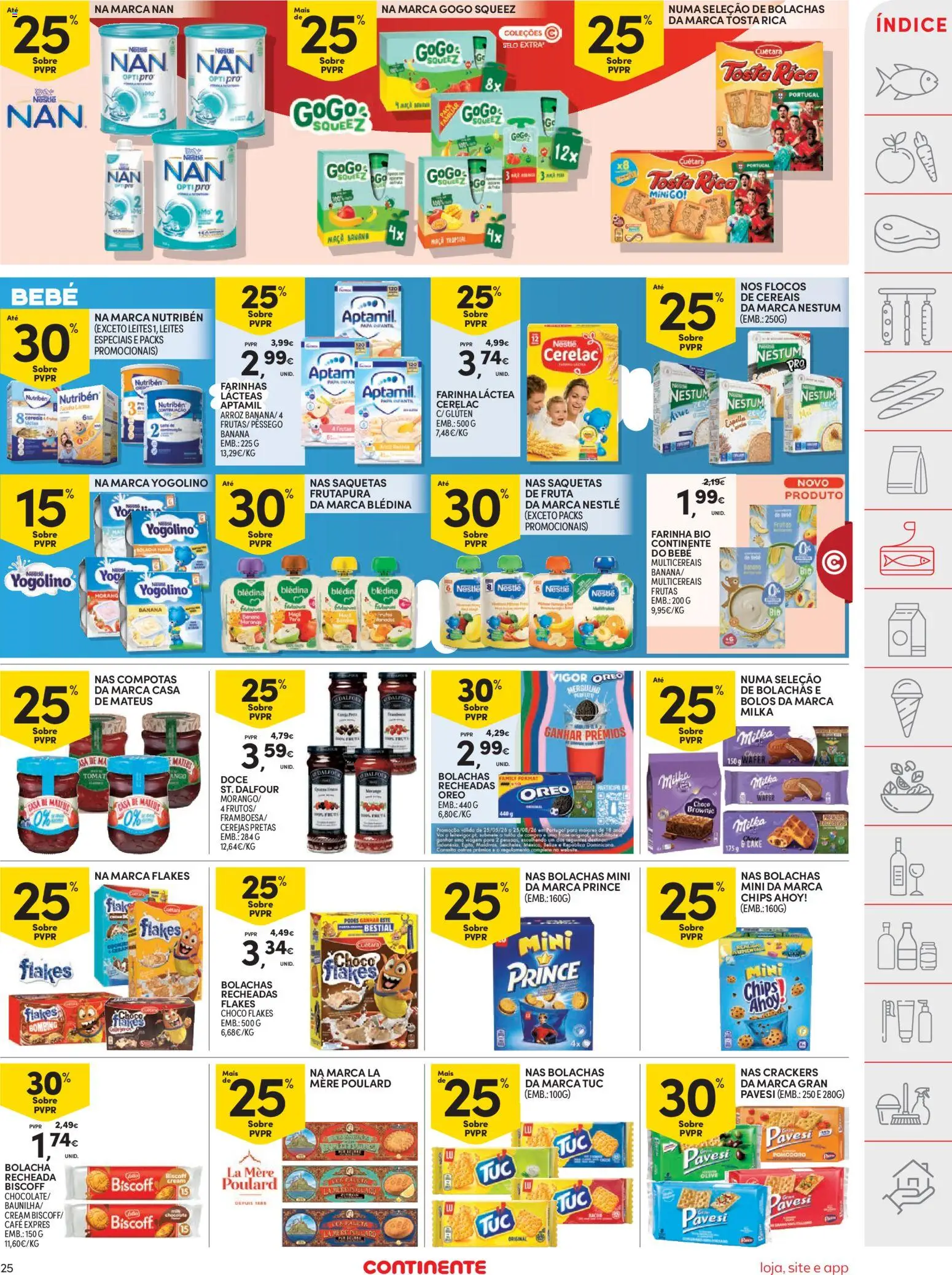 Continente folheto │ válido de 23/06/2026 | Página: 27 | Produtos: Farinha láctea, Bolachas, Maça, Cereais