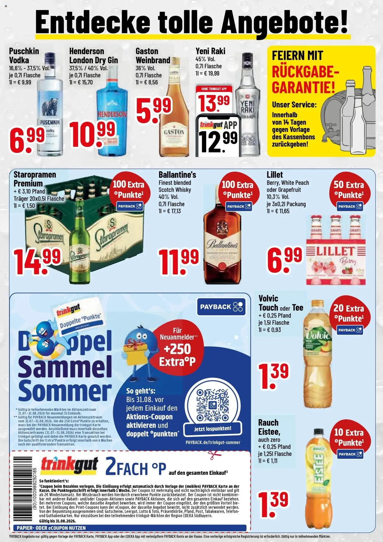 Trinkgut Prospekt Thannhausen (ab 10.08.2026) » Angebote online | Seite: 2 | Produkte: Whisky, Lillet, Tee, Volvic