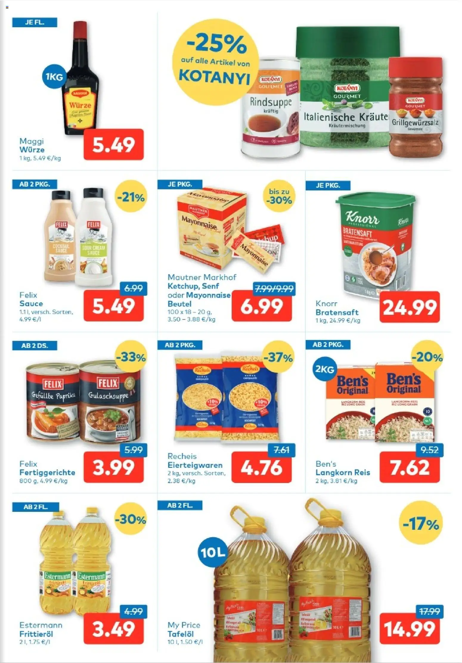 T&G Tirol gültig ab 02.07.2026 | Seite: 5 | Produkte: Mayonnaise, Fertiggerichte, Huile à frire, Reis
