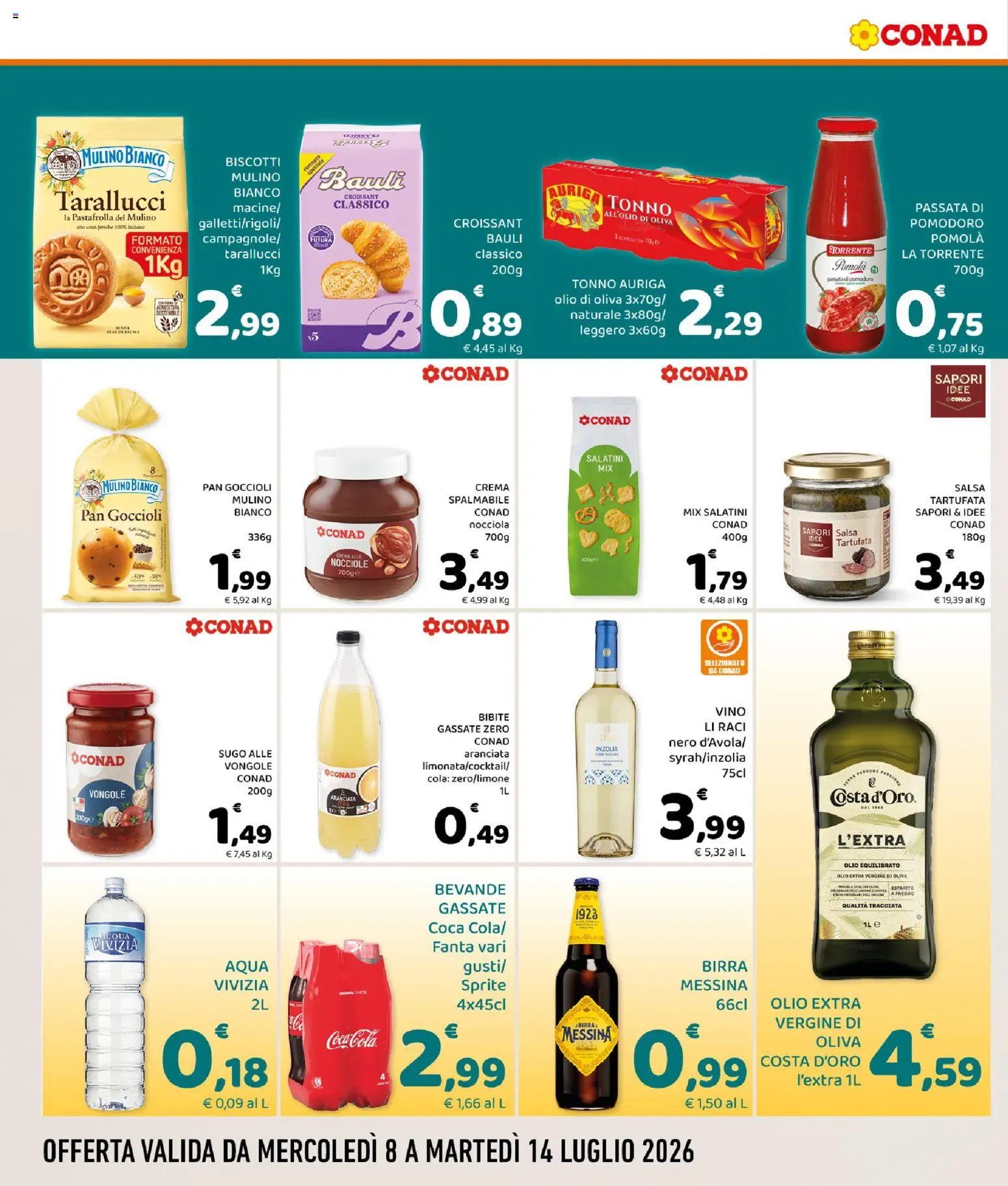 Volantino Conad del 08/07/2026 | Pagina: 4 | Prodotti: Birra, Birra messina, Fanta, Olio di Oliva