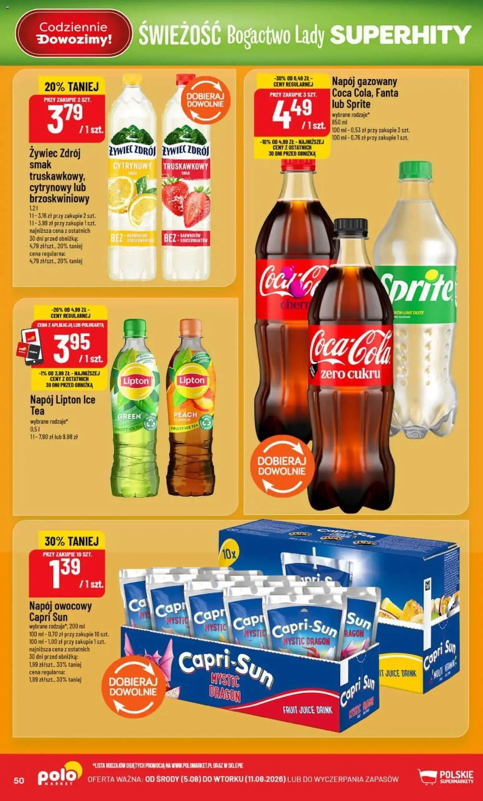 POLOmarket gazetka od 05.08.2026 | Strona: 50 | Produkty: Ice Tea, Sprite, Fanta