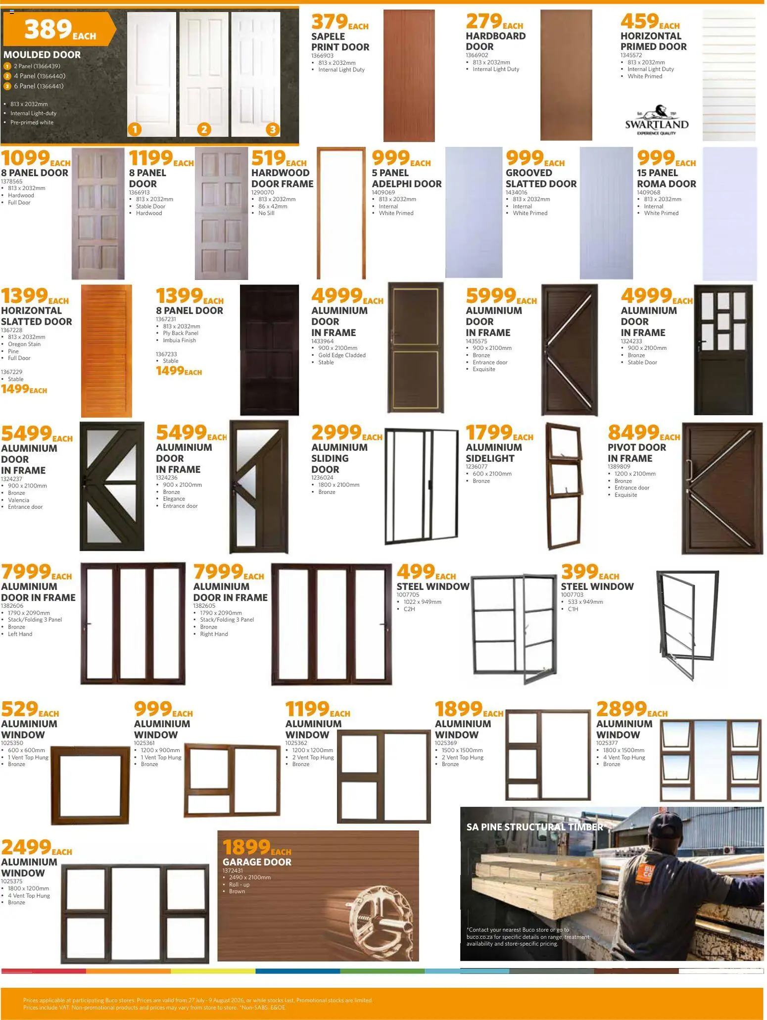 New BUCO catalogue – valid from 27/07/2026 | Page: 7 | Products: Frame, Stable door, Door frame, Light