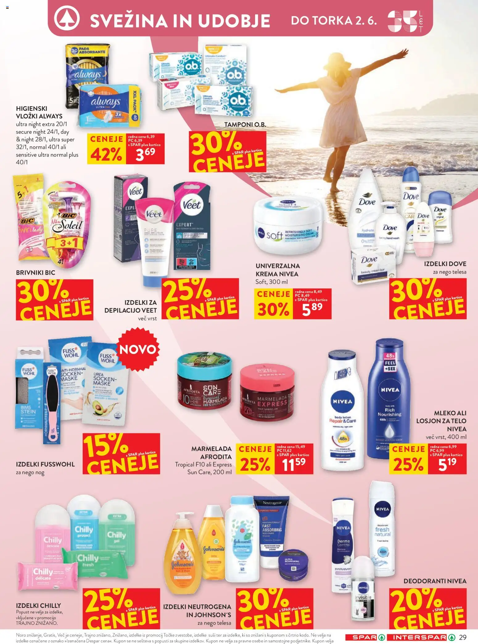 Novi Spar katalog ponudbe – veljaven od 20.05.2026 | Stran: 39 | Izdelki: Tamponi, Marmelada, Krema, Mleko