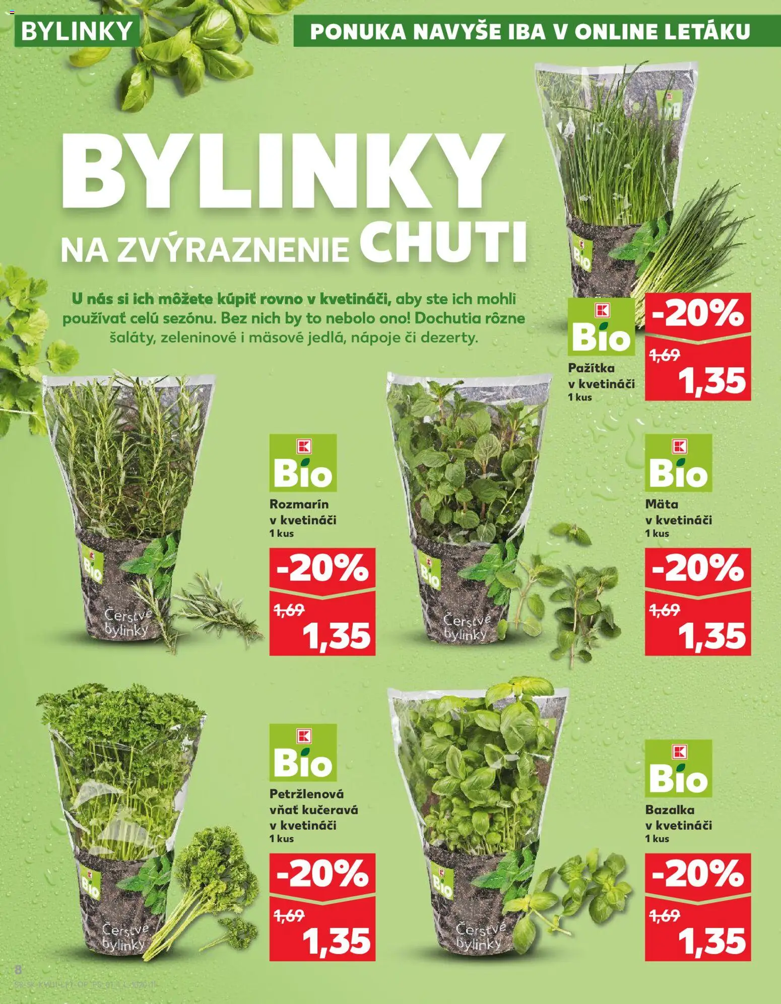 Nové Kaufland akcie – leták je platný od 12.03.2026 | Strana: 8 | Produkty: Pažítka