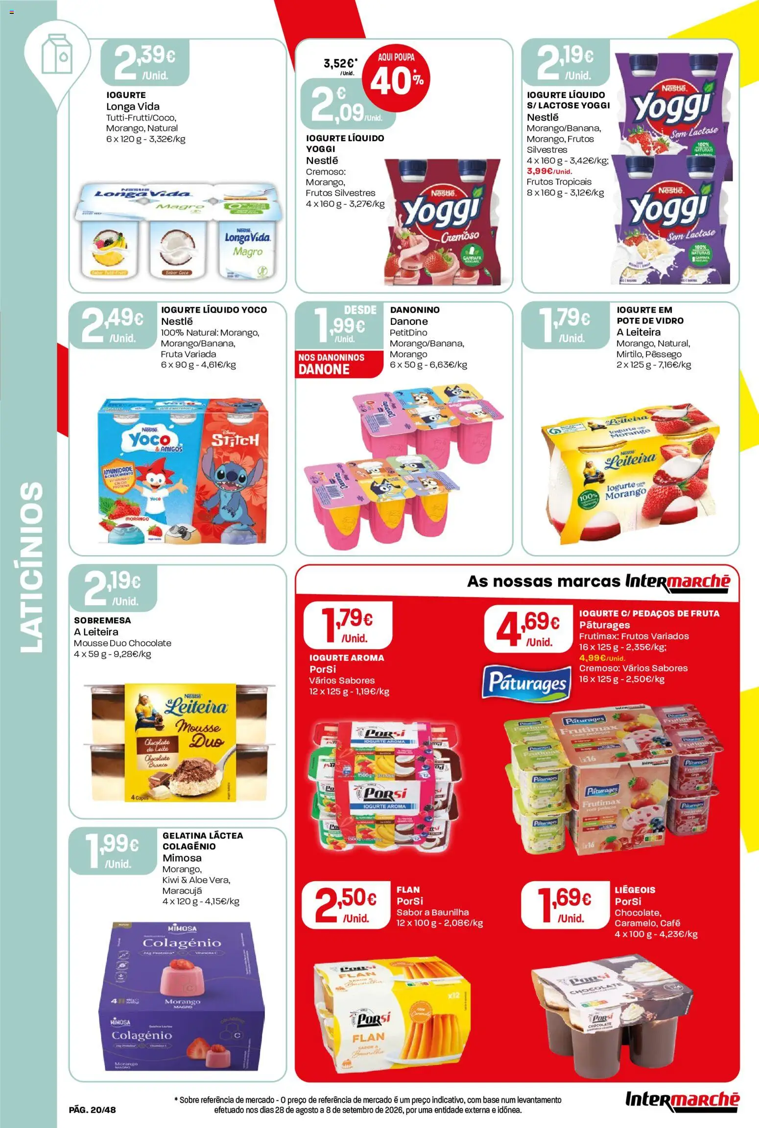 Intermarché folheto │ válido de 08/10/2026 | Página: 20 | Produtos: Copos, Laticínios, Kiwi, Iogurte liquido