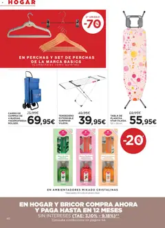 Vista previa Hipercor catálogo válido desde el 04.06.2026 | Página: 40 | Productos: Tendedero, Plancha