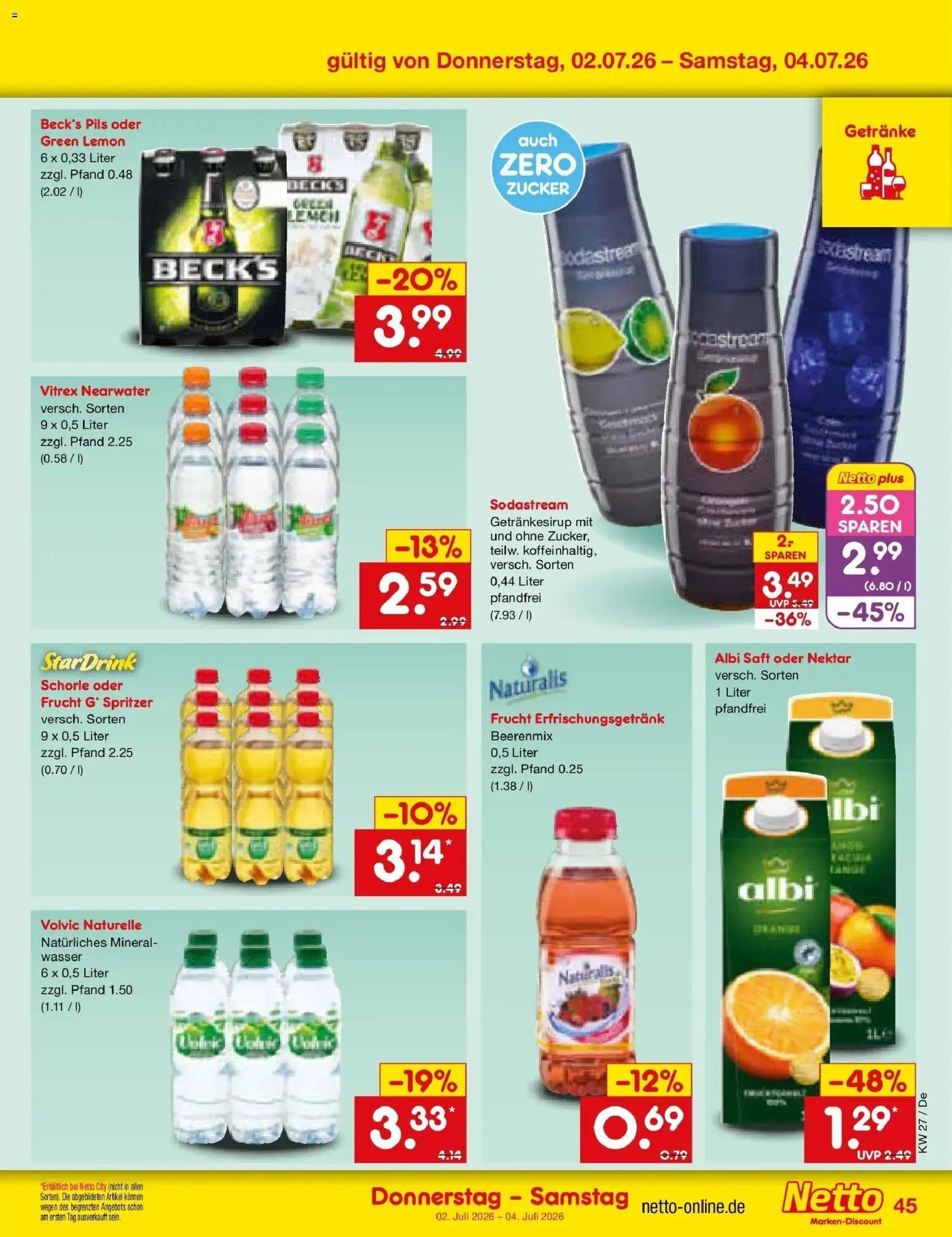Netto Marken-Discount Prospekt Waiblingen-Bittenfeld – gültig ab 28.06.2026 | Seite: 65 | Produkte: Pils, Wasser, Zucker, Saft