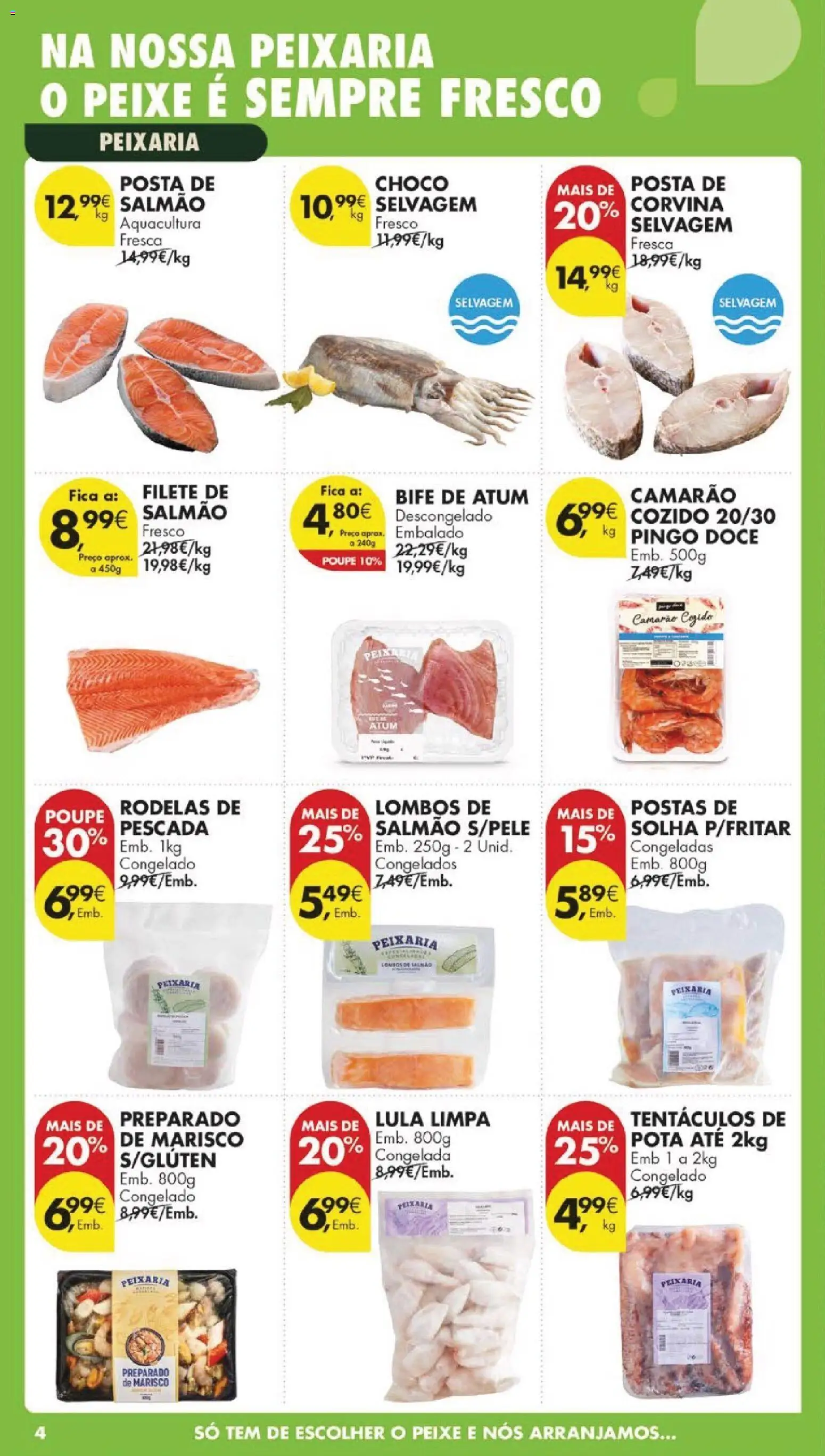 Pingo Doce folheto │ válido de 21.04.2026 | Página: 4 | Produtos: Atum, Pescada, Salmão, Peixe