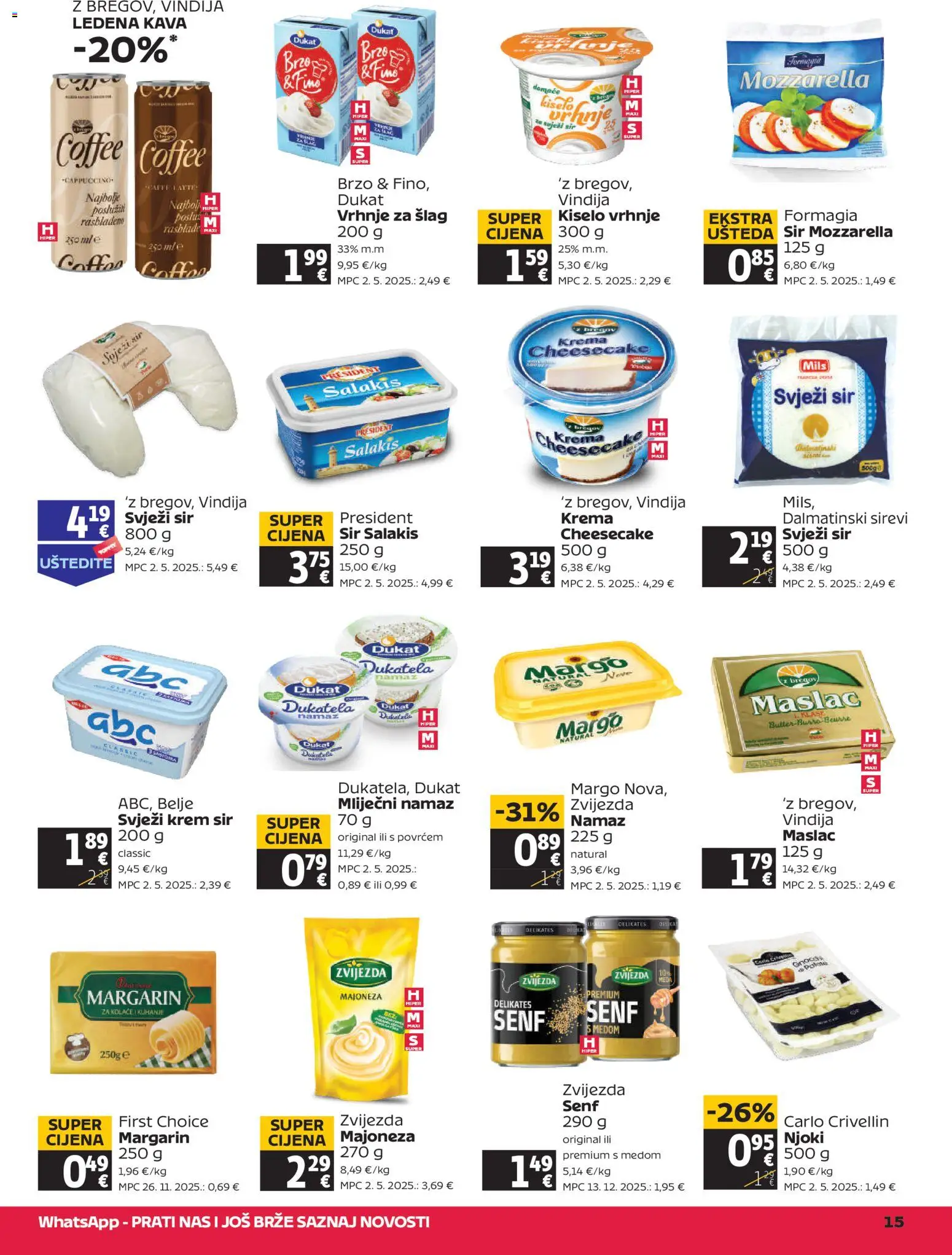 Tommy katalog | vrijedi od 07.05.2026 | Stranica: 15 | Proizvodi: Vindija, Vrhnje za šlag, Kava, Ledena kava