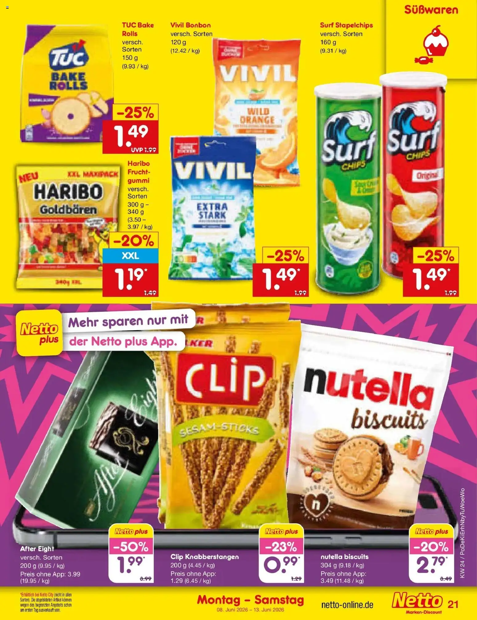 Netto Marken-Discount Prospekt Lahr-Langenwinkel – gültig ab 08.06.2026 | Seite: 33 | Produkte: Haribo, Nutella, Chips