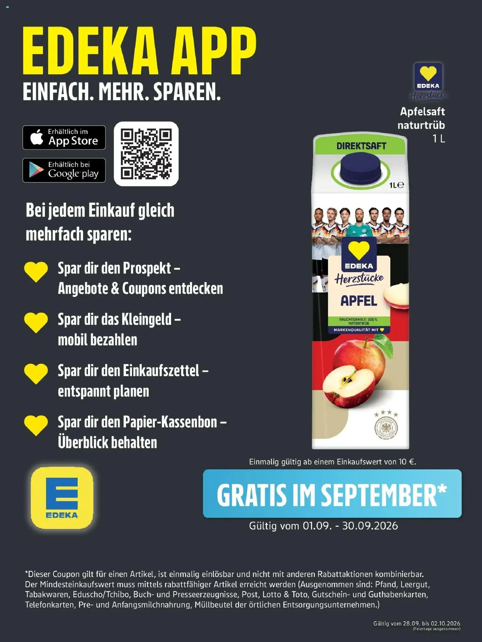 Edeka Prospekt Rostock (ab 28.09.2026) » Angebote Online | Seite: 1 | Produkte: Äpfel, Apfelsaft