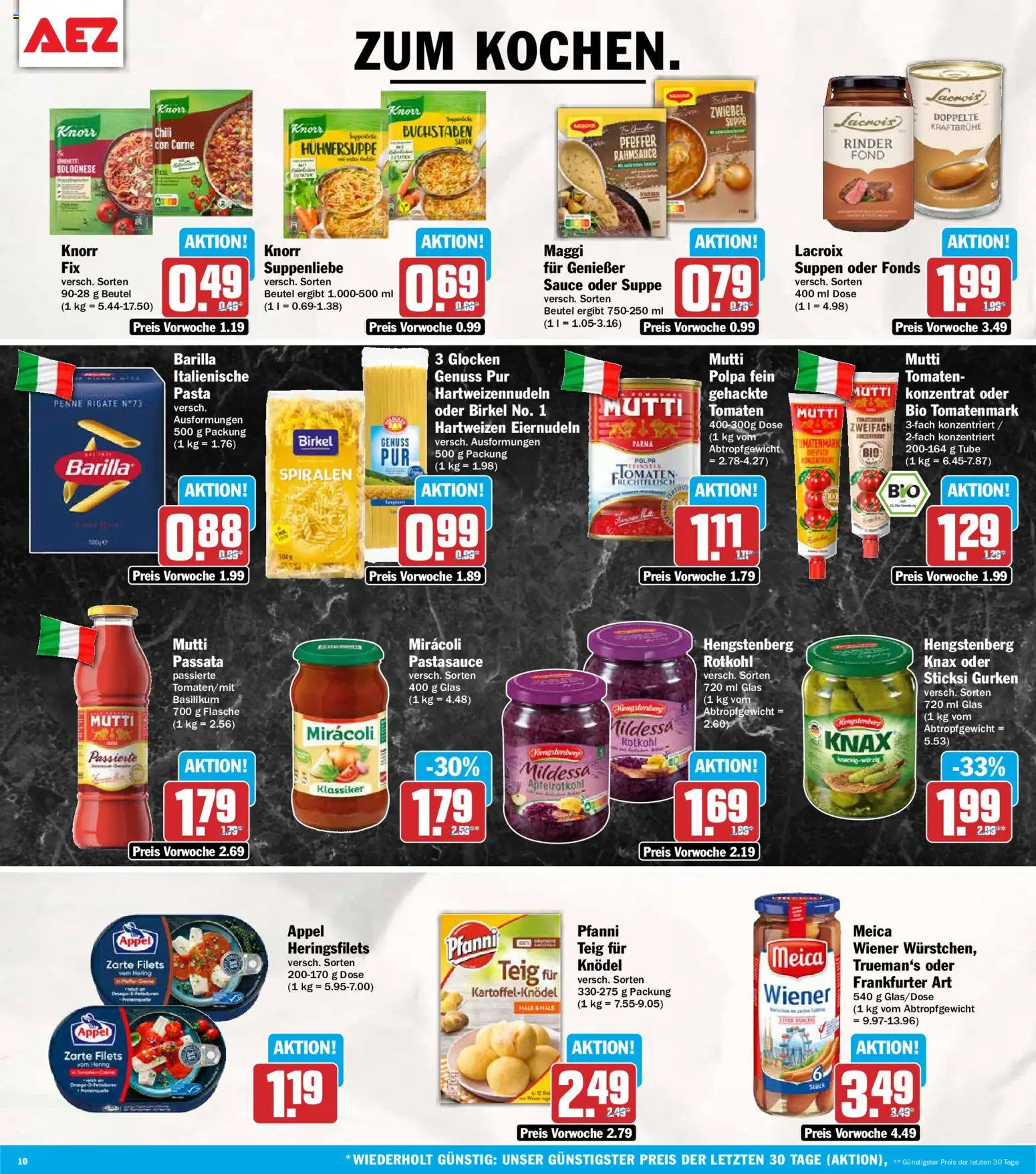 AEZ Prospekt – gültig ab 26.10.2026 | Seite: 10 | Produkte: Maggi, Rotkohl, Barilla, Knorr