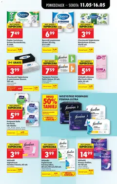 Pogląd oferty "Biedronka gazetka od poniedziałku" - ważna od 11.05.2026 | Strona: 87 | Produkty: Ręczniki papierowe, Chusteczki higieniczne, Podpaski, Podpaski femina