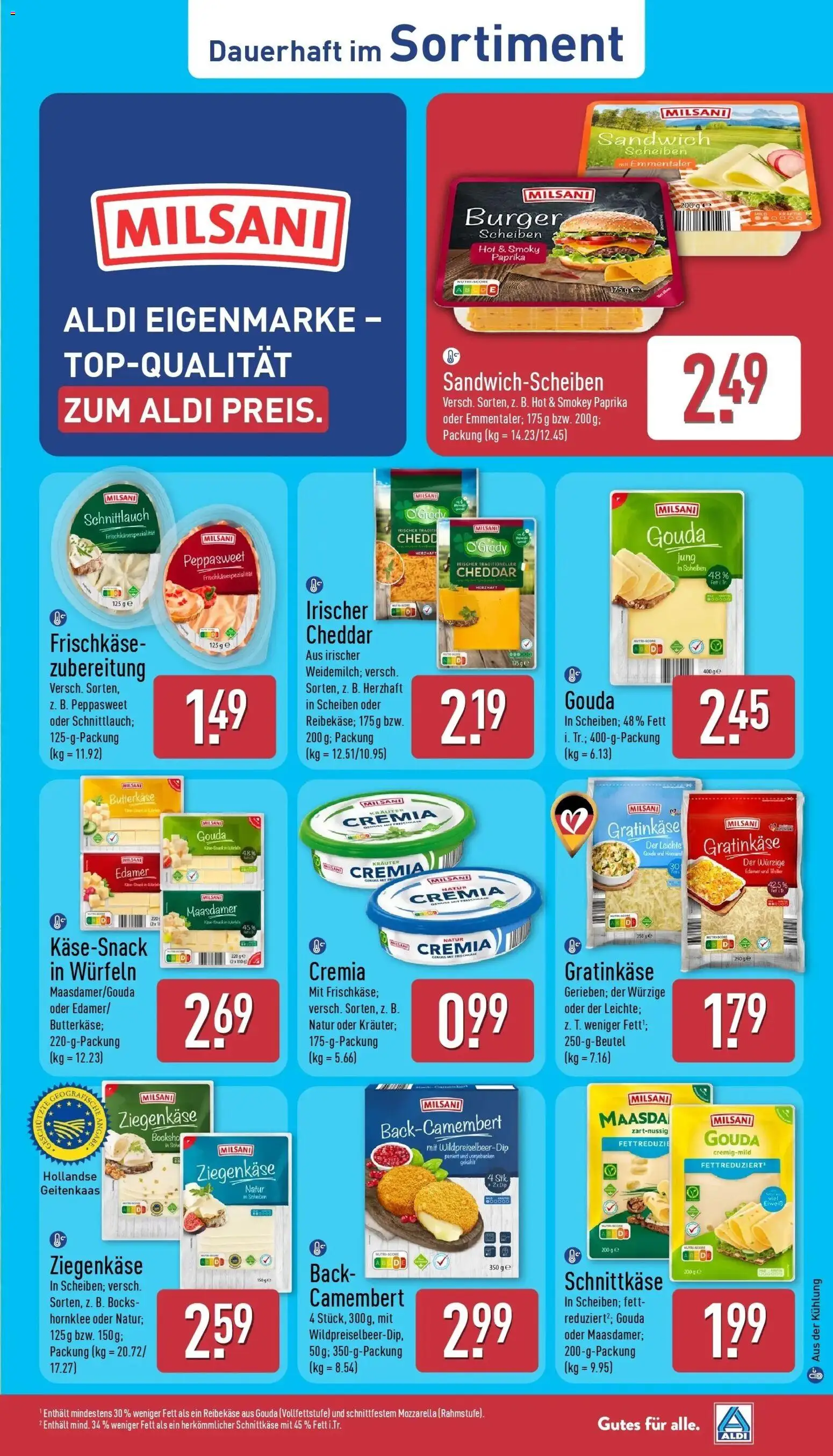 Aldi Aktueller Prospekt (ab 15.09.2026) » Angebote Online | Seite: 13 | Produkte: Ziegenkäse, Burger, Edamer, Camembert
