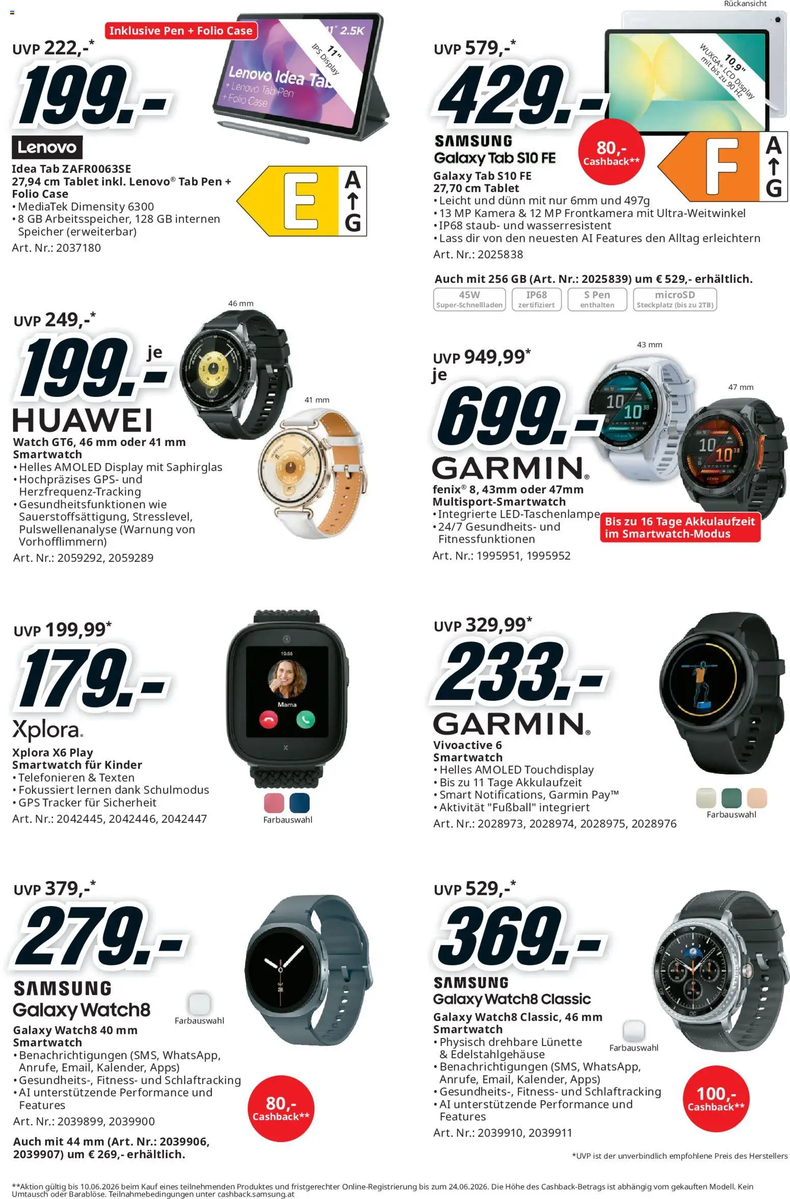 Media Markt Angebote gültig ab 24.05.2026 | Seite: 13 | Produkte: Tablet, Kamera, Smartwatch, Samsung