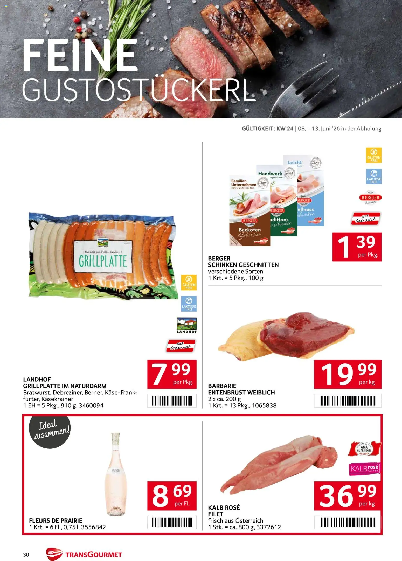 Transgourmet Flugblatt gültig ab 08.06.2026 | Seite: 30 | Produkte: Schinken