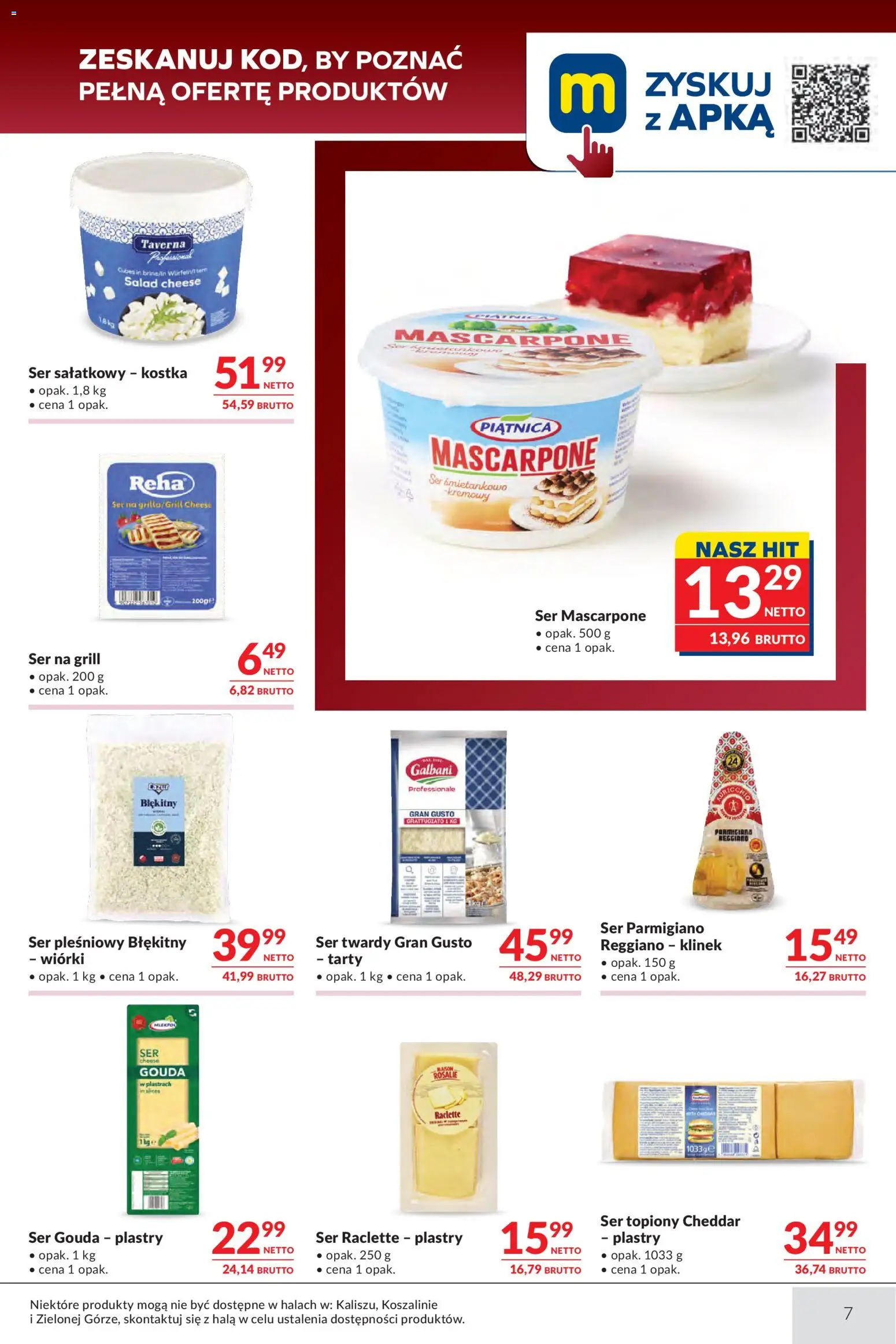 Makro gazetka - Oferta dla gastronomii od 07.07.2026 | Strona: 7 | Produkty: Ser topiony, Ser pleśniowy, Ser, Cheddar