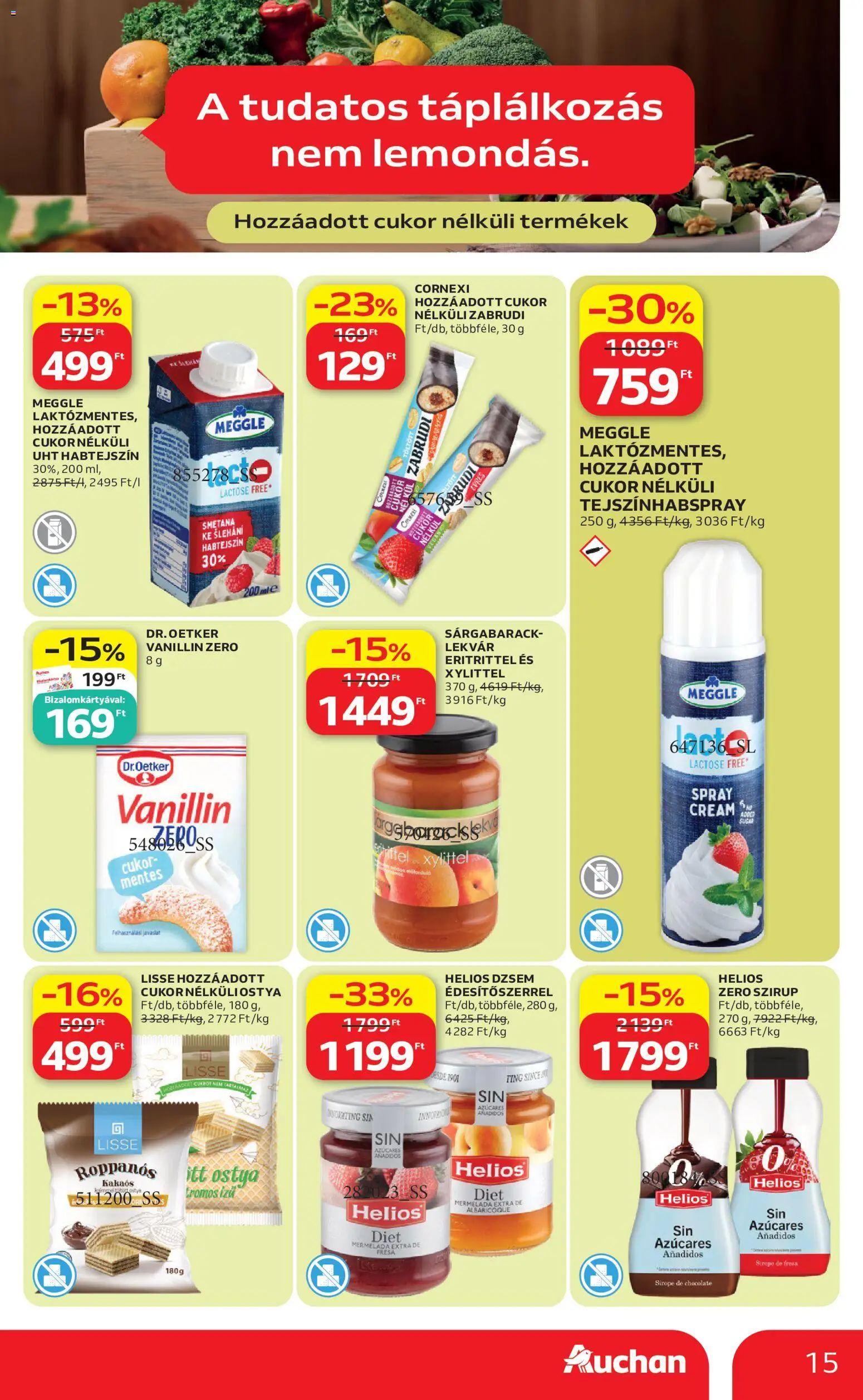 Auchan akciós ujság - amely érvényes a következő dátumtól: 18.06.2026 | Oldal: 15 | Termékek: Sárgabarack, Lekvár, Dzsem, Cukor