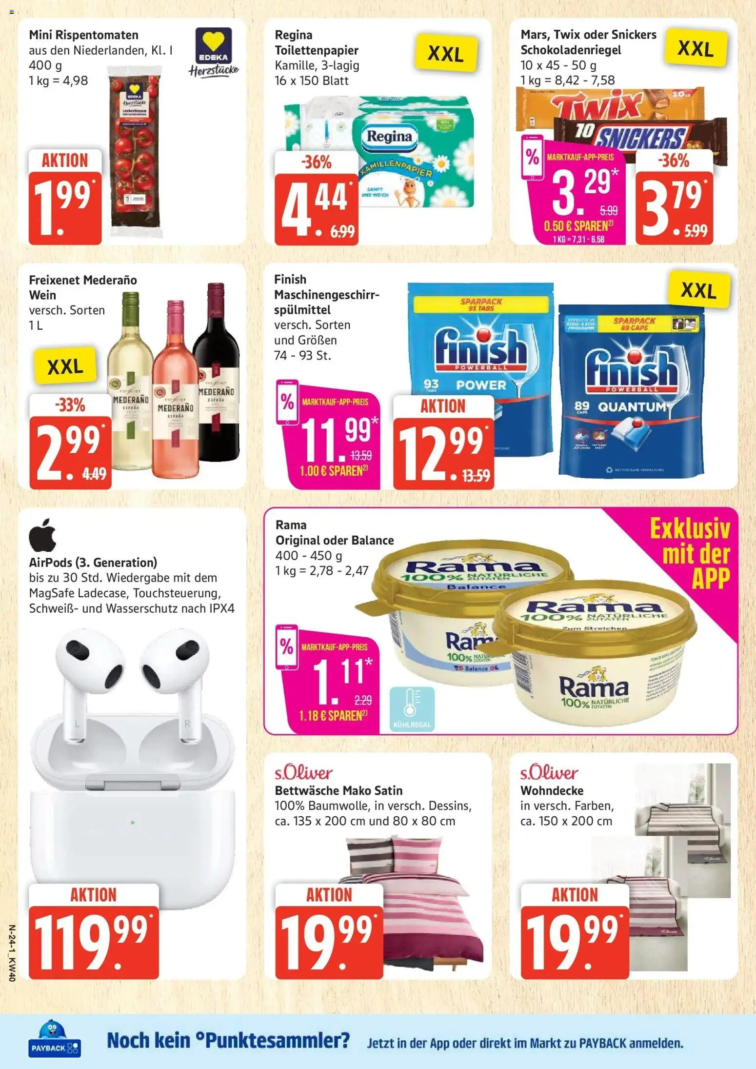 Edeka Prospekt Cuxhaven (ab 28.09.2026) » Angebote Online | Seite: 24 | Produkte: Rama, Bettwäsche, Freixenet mederano, Toilettenpapier