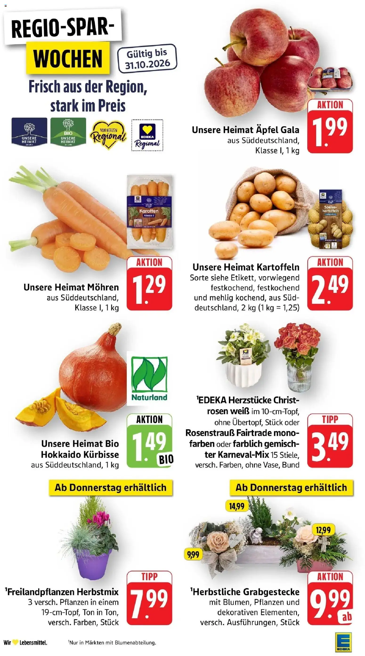 Edeka Prospekt Vaihingen-Kleinglattbach (ab 19.10.2026) » Angebote Online | Seite: 14 | Produkte: Äpfel, Mohren, Kartoffeln