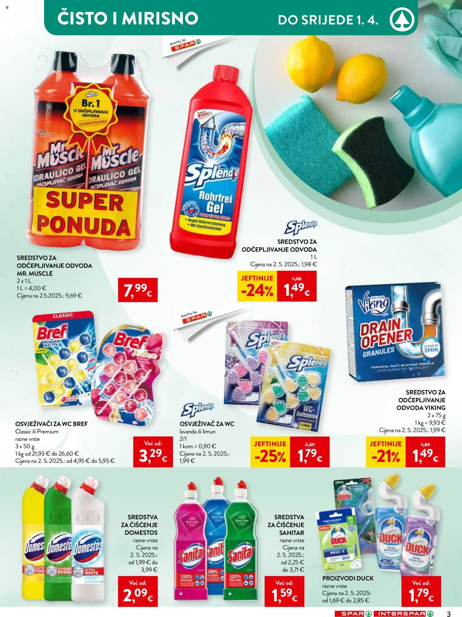 Spar katalog | vrijedi od 12.03.2026 | Stranica: 3 | Proizvodi: Sredstva za čiščenje, Domestos, Limun