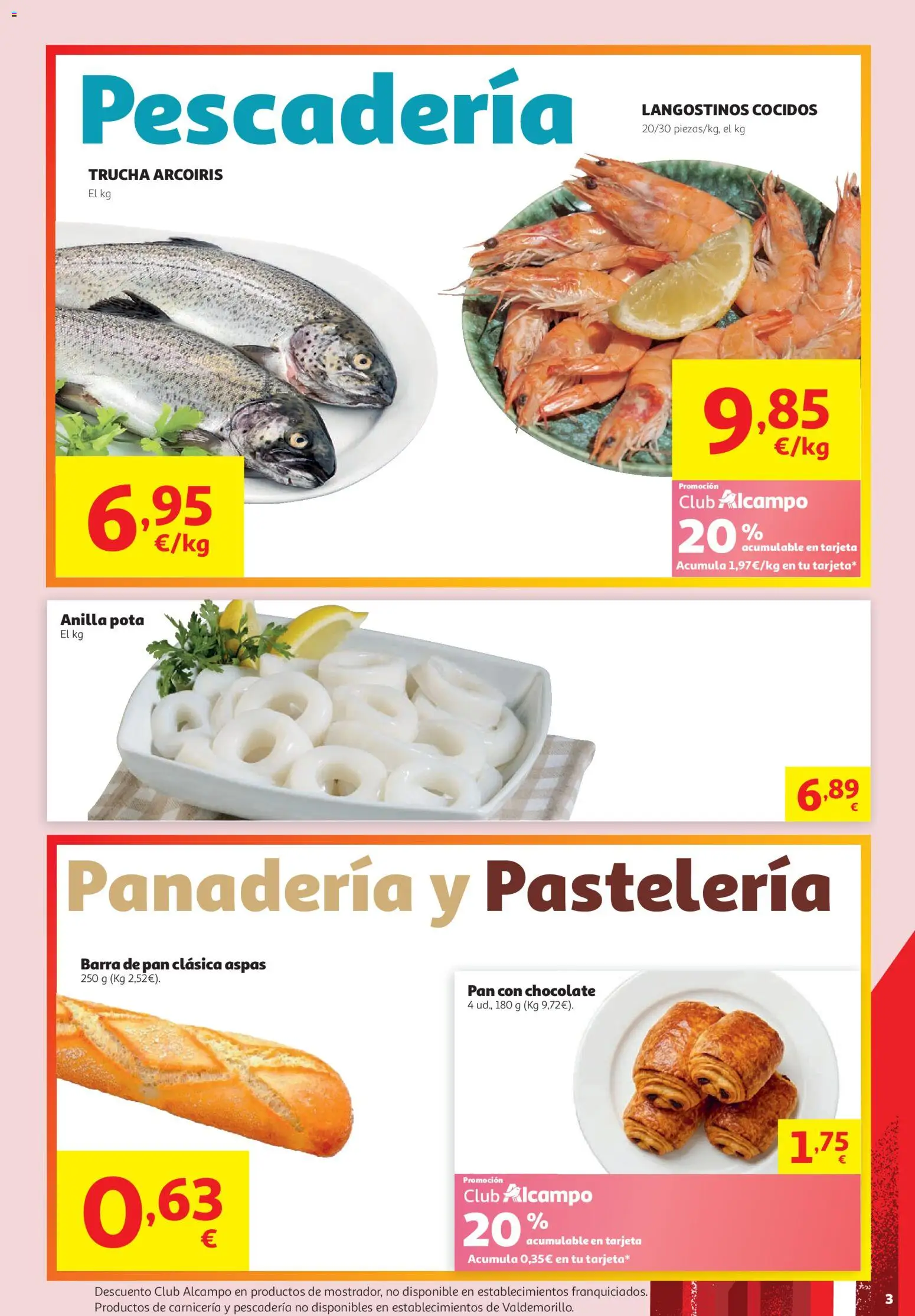 Alcampo - Supermercado │ válido desde el 16.06.2026 | Página: 3 | Productos: Pan, Chocolate, Panadería