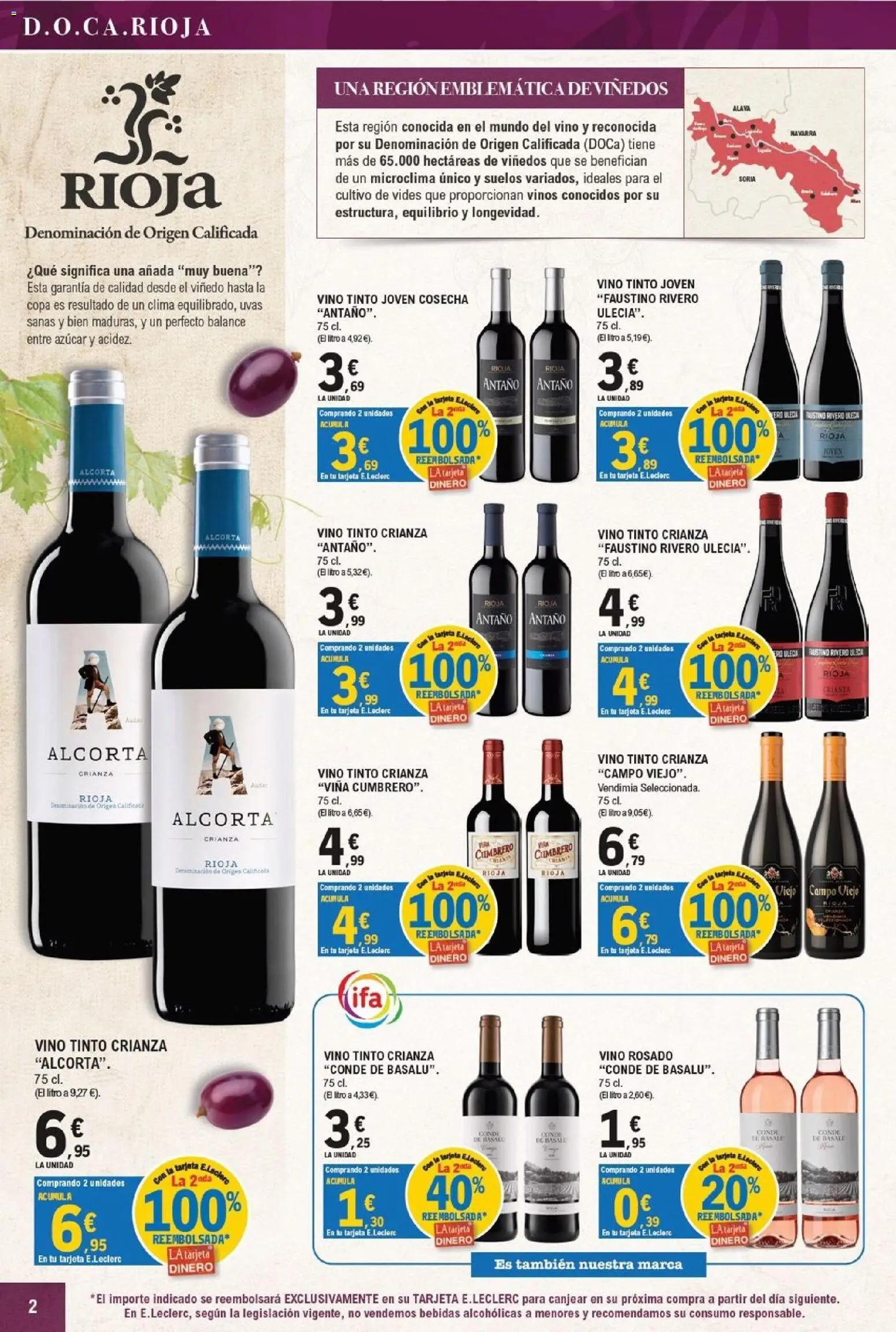 E.Leclerc folleto Salamanca │ válido desde el 23/09/2026 | Página: 2 | Productos: Vino tinto, Uvas, Vino rosado, Bebidas