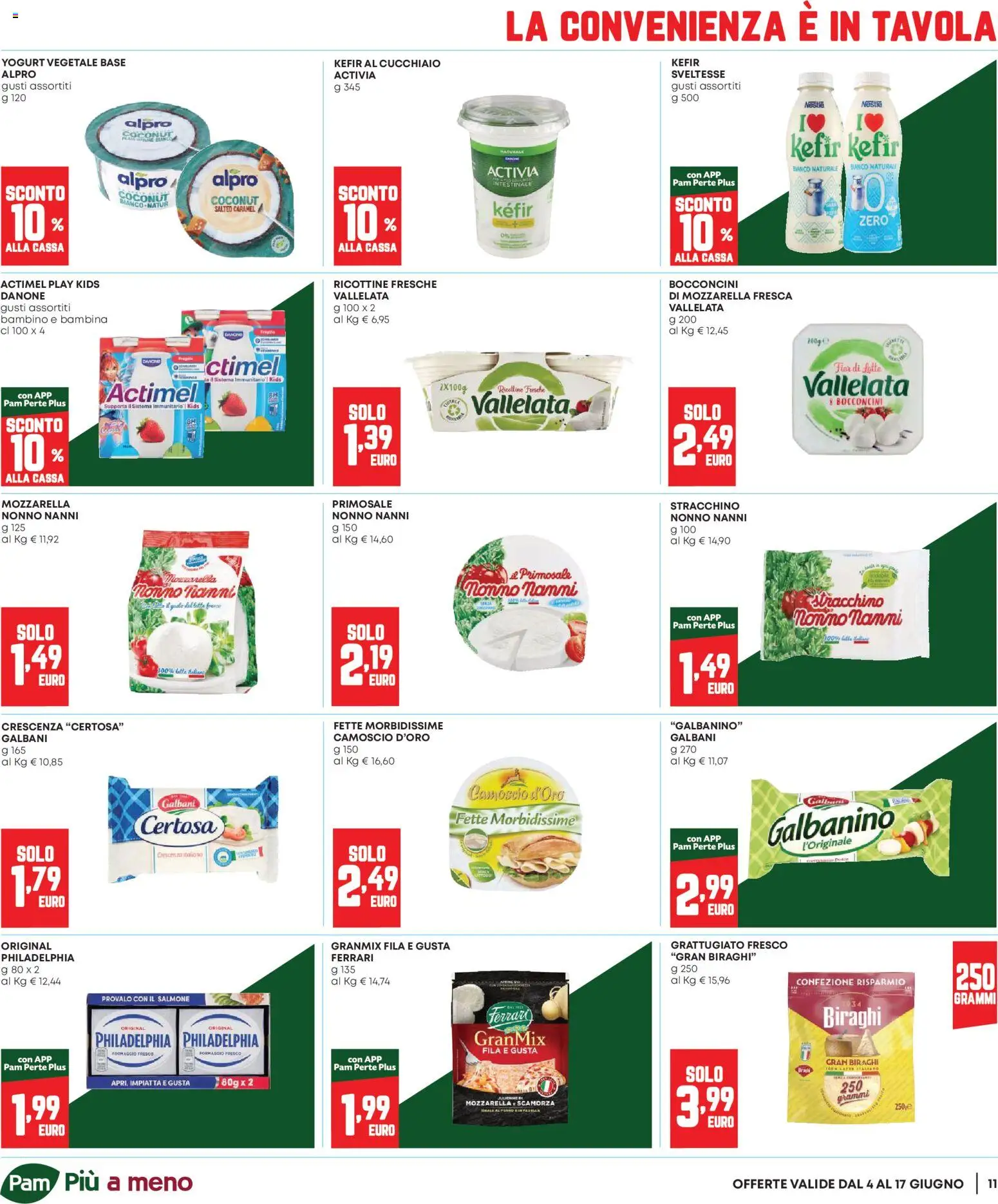 Volantino Panorama del 04.06.2026 | Pagina: 11 | Prodotti: Latte, Formaggio, Stracchino, Crescenza