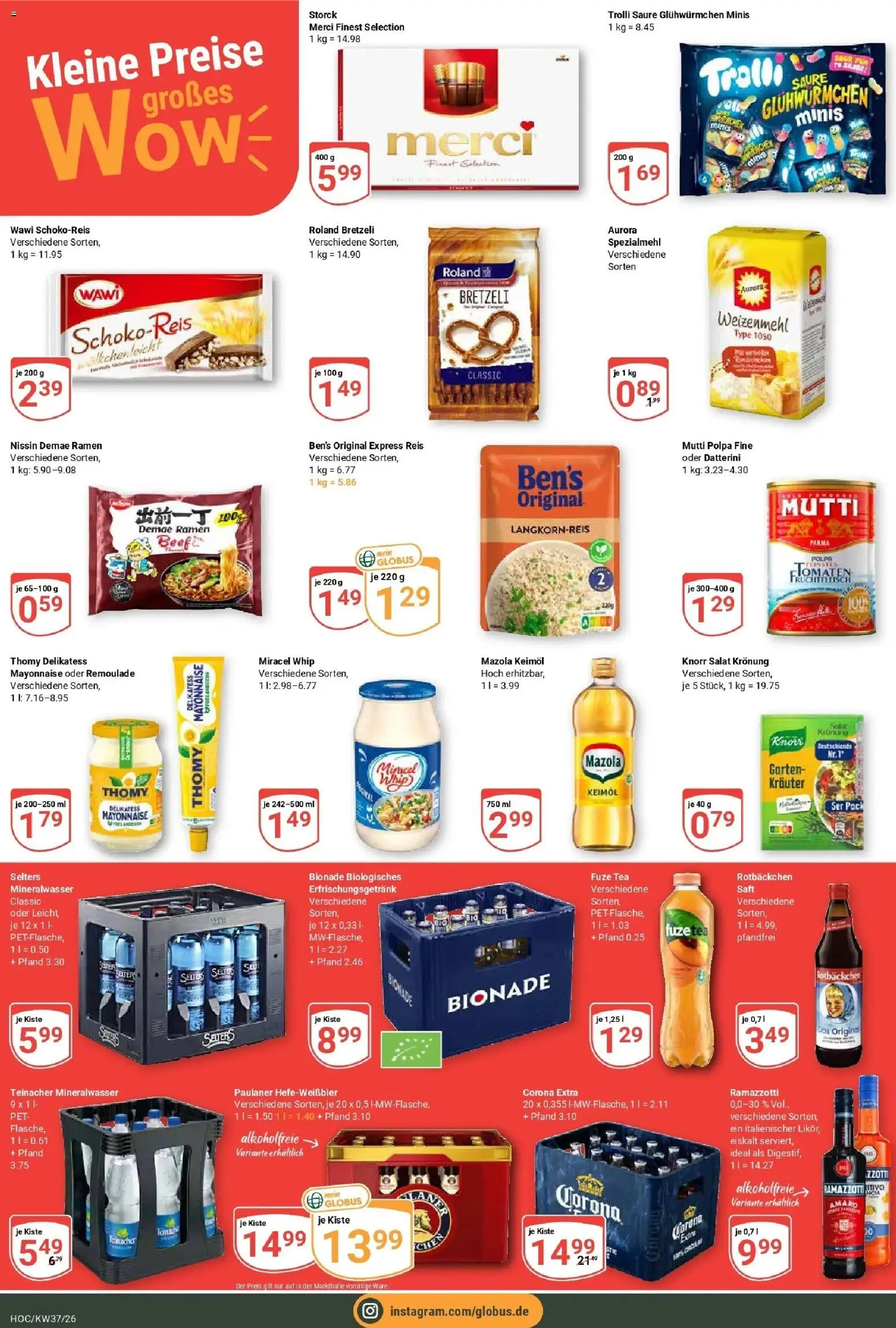 Globus Prospekt Hockenheim – gültig ab 07.09.2026 | Seite: 8 | Produkte: Merci, Knorr, Miracel whip, Reis
