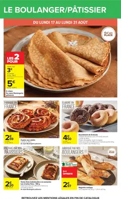 Carrefour - Prévisualisation de Baguette rustique, Les 3 baguettes de 250 g + 1 offerte soit 1 kg. valide à partir de 17/08/2026 | Page: 21 | Produits: Muffins, Nectarine, Baguette rustique, Blé