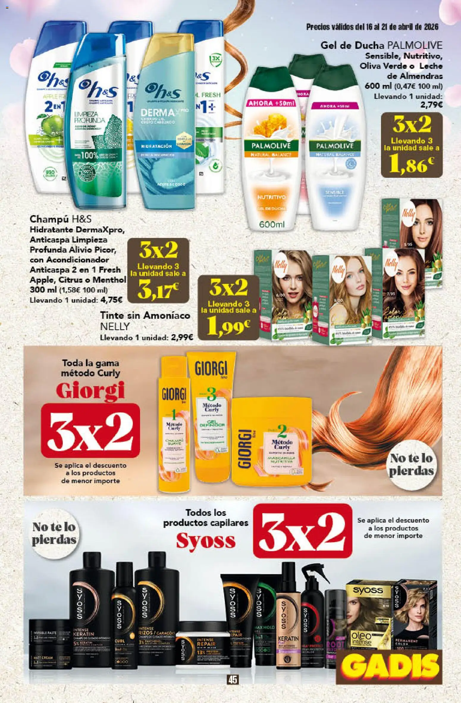 Gadis folleto │ válido desde el 16.04.2026 | Página: 45 | Productos: Acondicionador, Gel de ducha, Leche, Té
