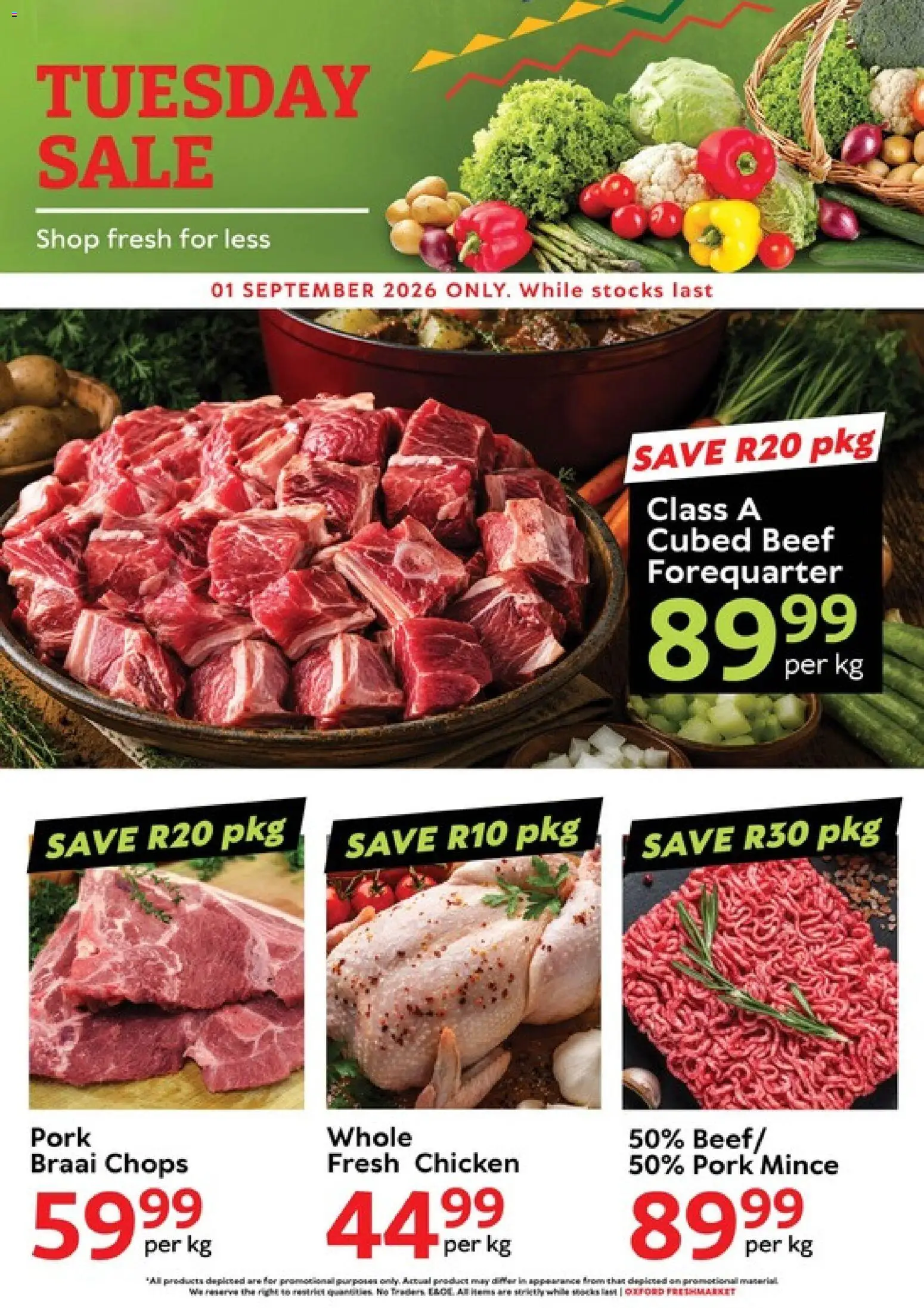 New Oxford Freshmarket catalogue – valid from 01/09/2026 | Page: 1 | Products: Chicken, Pork, Beef