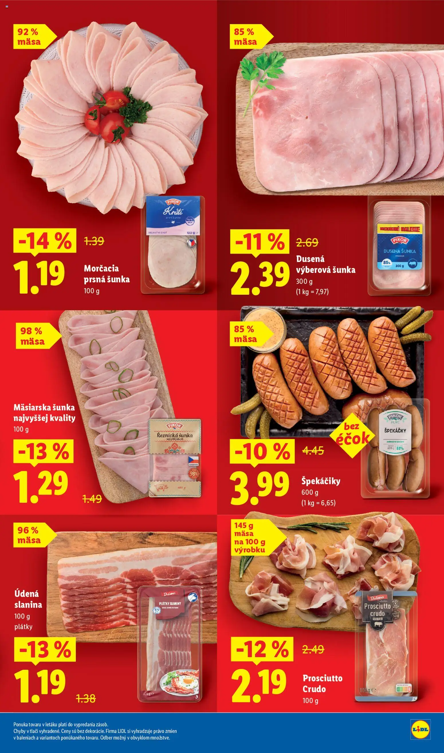 Nové Lidl akcie – leták je platný od 02.02.2026 | Strana: 11 | Produkty: Šunka, Slanina