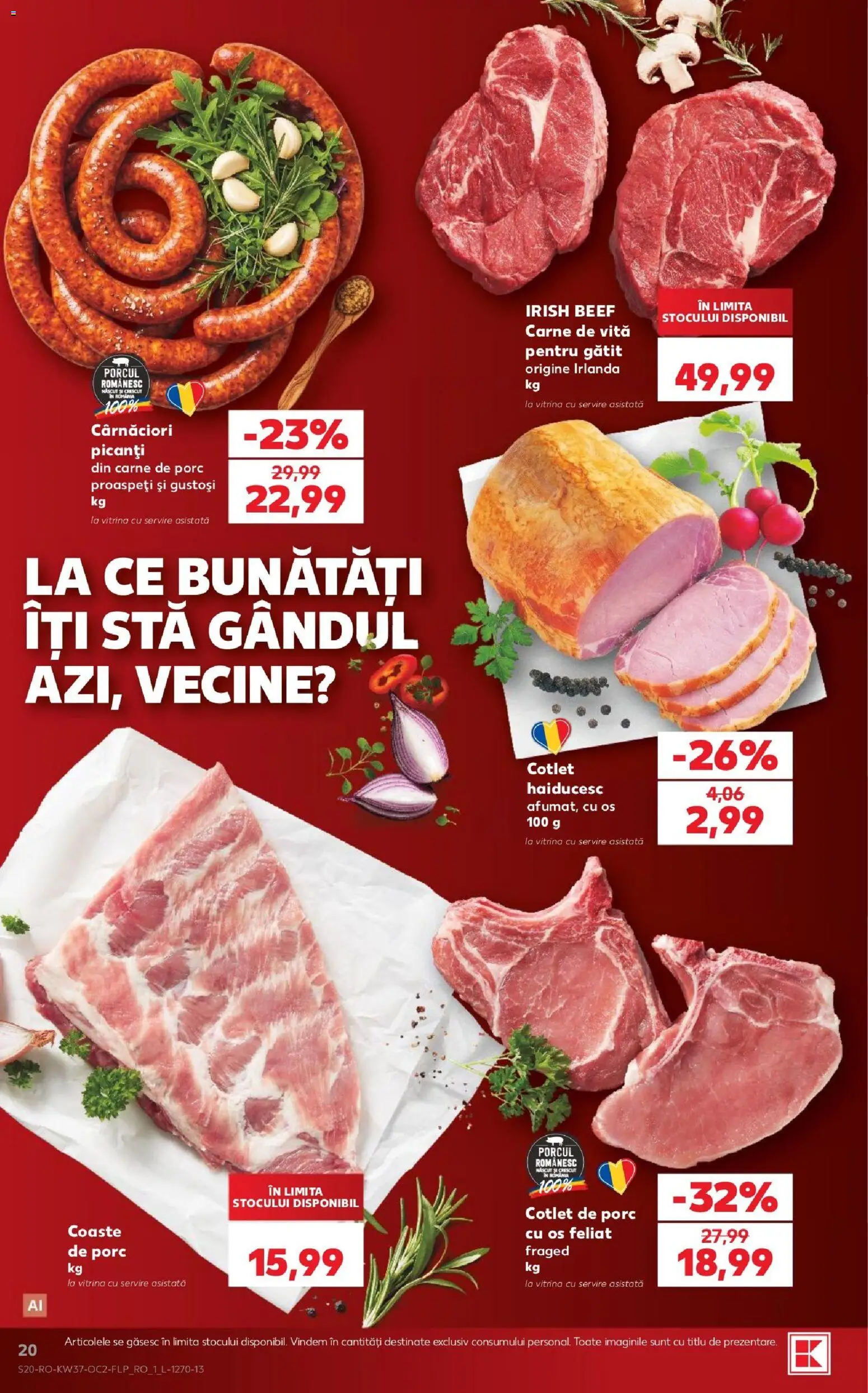 Kaufland Zalau 09.09.2026 - Revista si Oferta | Pagină: 20 | Produse: Vită, Vitrină, Carne De Porc, Carne De Vită