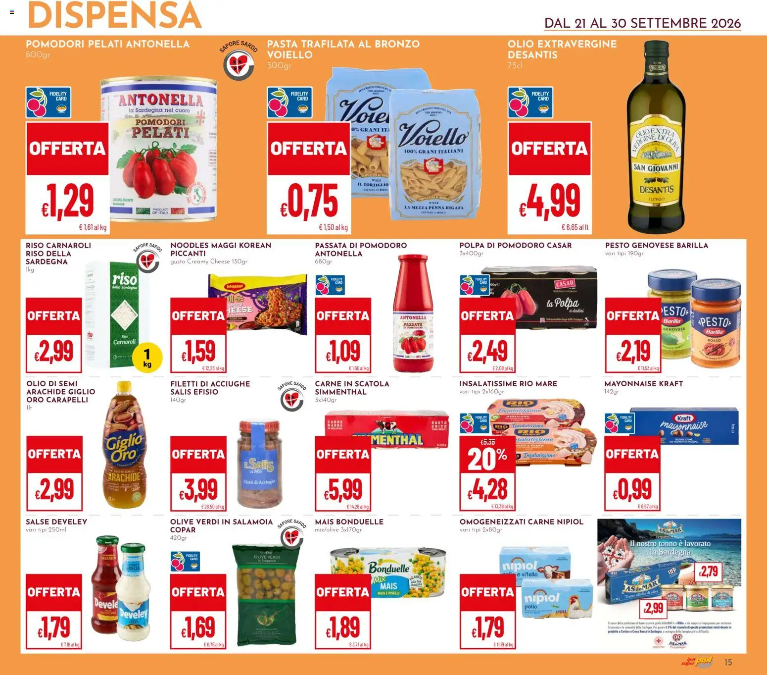 Volantino Pan del 30/09/2026 | Pagina: 15 | Prodotti: Riso, Pasta, Barilla, Carne