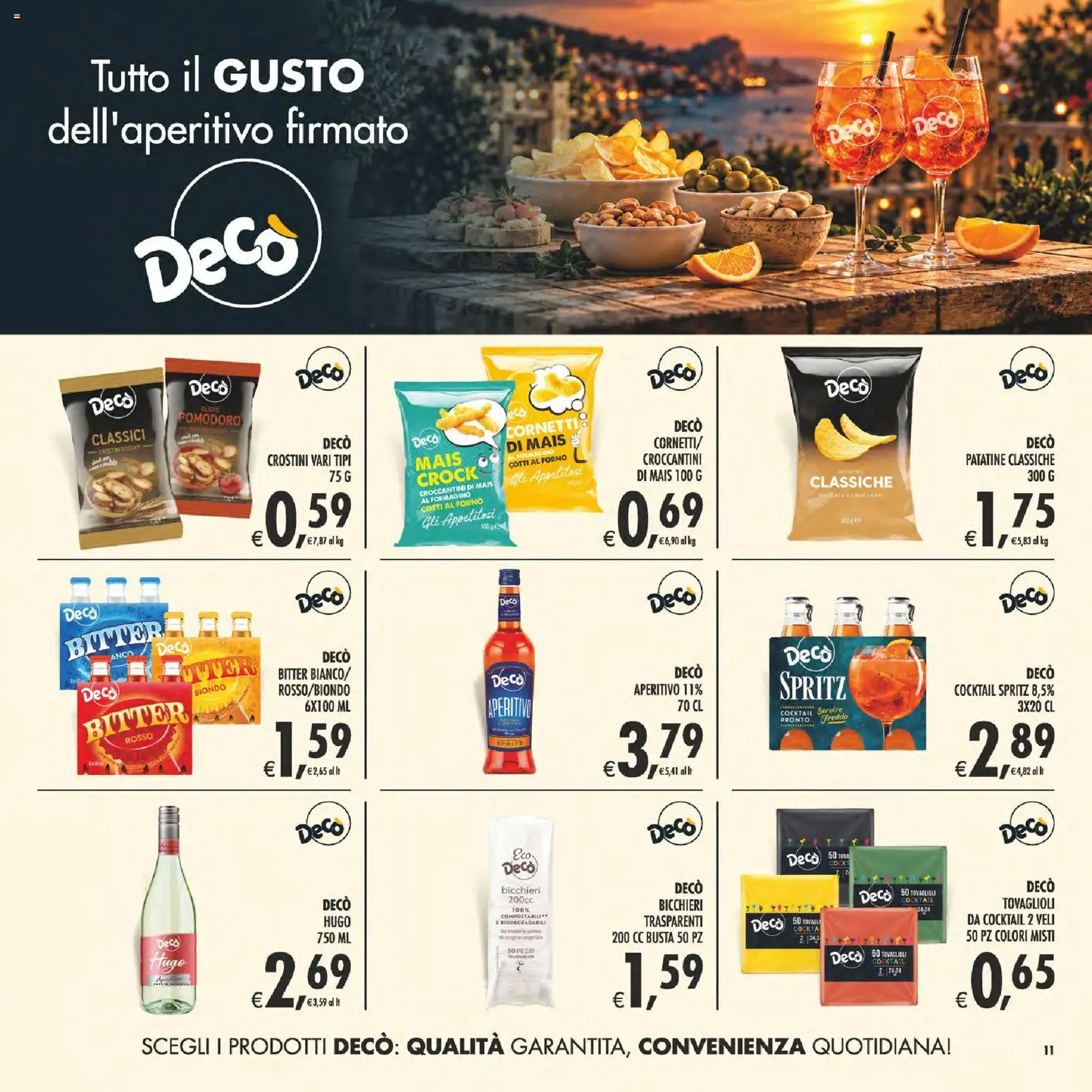 Volantino Decò del 13/10/2026 | Pagina: 11 | Prodotti: Formaggio, Crostini, Mais, Aperitivo