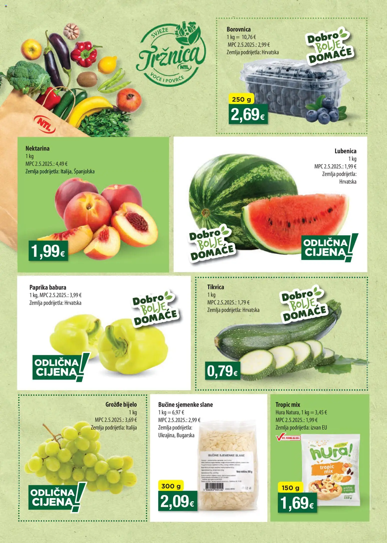 NTL katalog | vrijedi od 08.07.2026 | Stranica: 2 | Proizvodi: Povrće, Voće, Borovnica, Grožđe