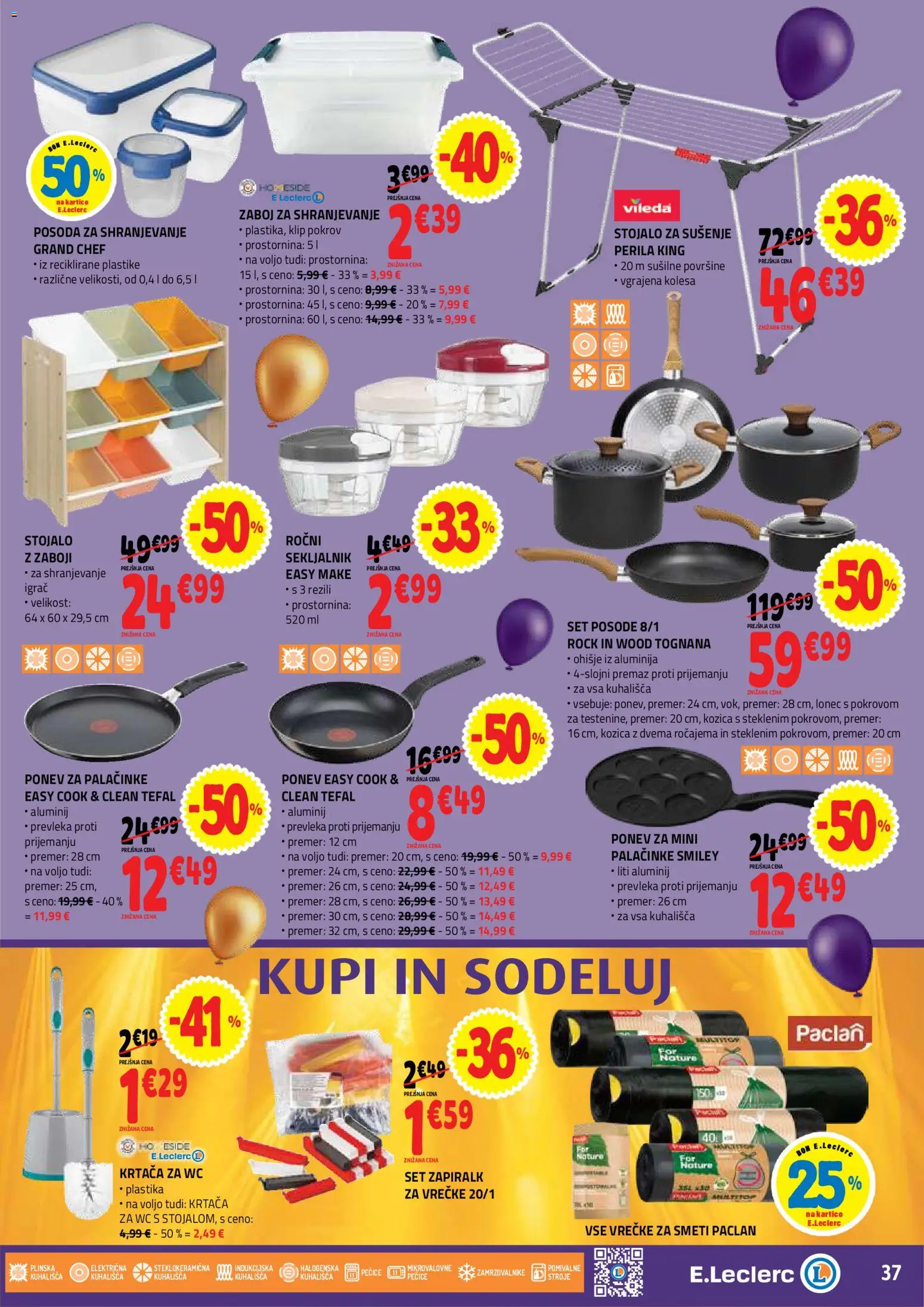 Novi E.leclerc katalog ponudbe – veljaven od 21.10.2026 | Stran: 37 | Izdelki: Prevleka, Palačinke, Krtaca, Zaboj