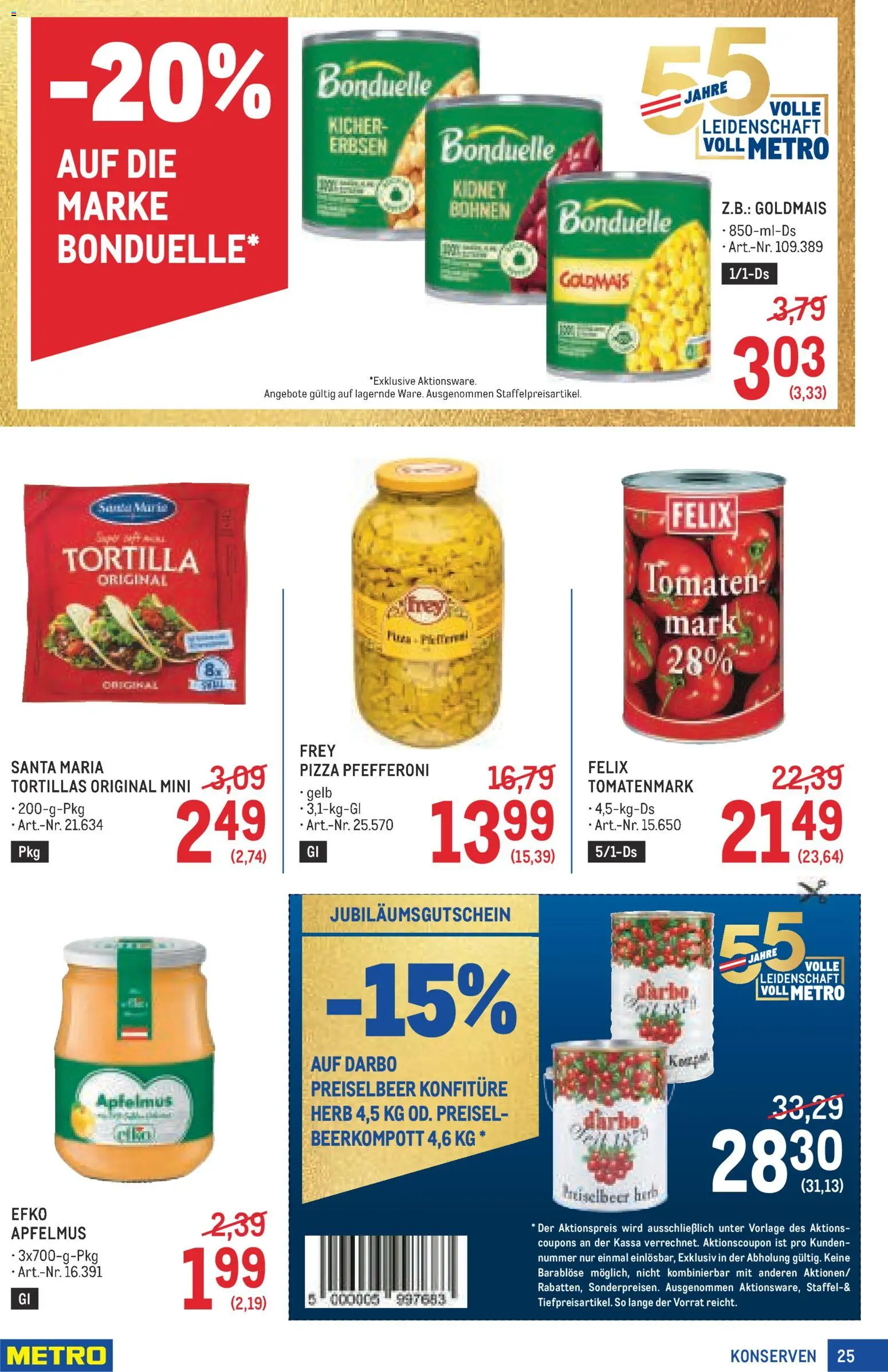 Metro angebote Profi gültig ab 01.10.2026 | Seite: 25 | Produkte: Erbsen, Pizza, Tomaten