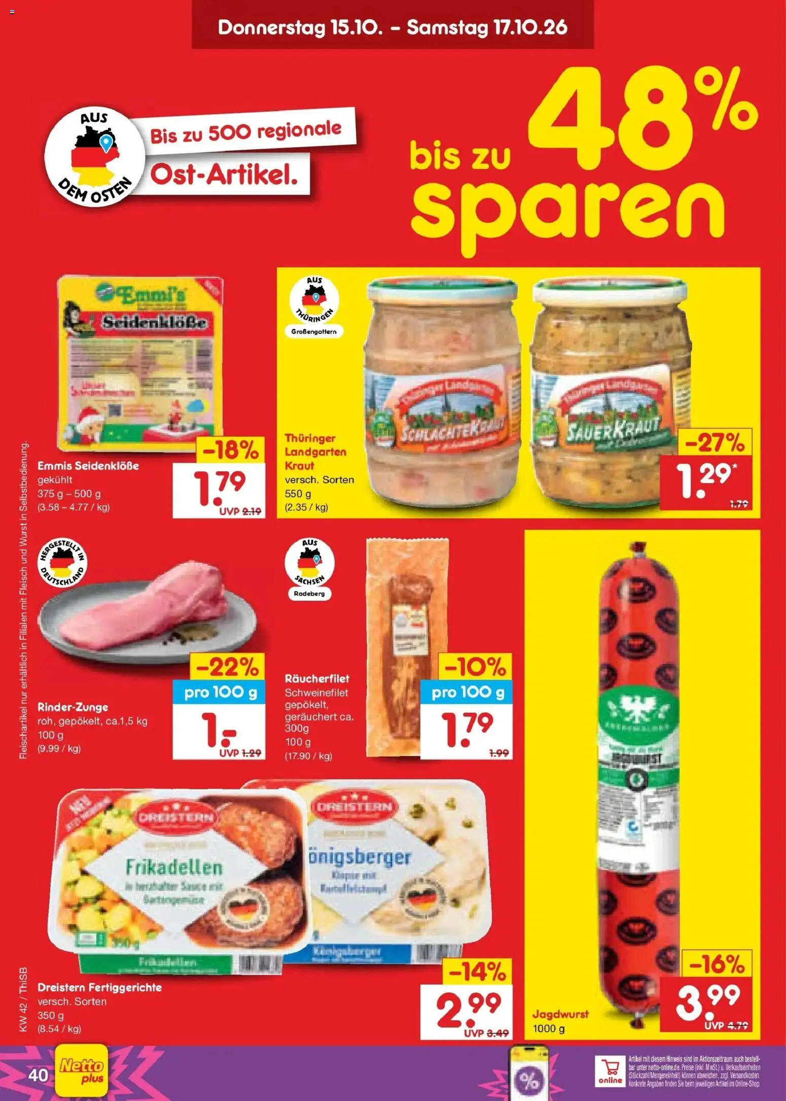Netto Marken-Discount Prospekt Pirna – gültig ab 12.10.2026 | Seite: 56 | Produkte: Fertiggerichte, Wurst, Kraut, Fleisch