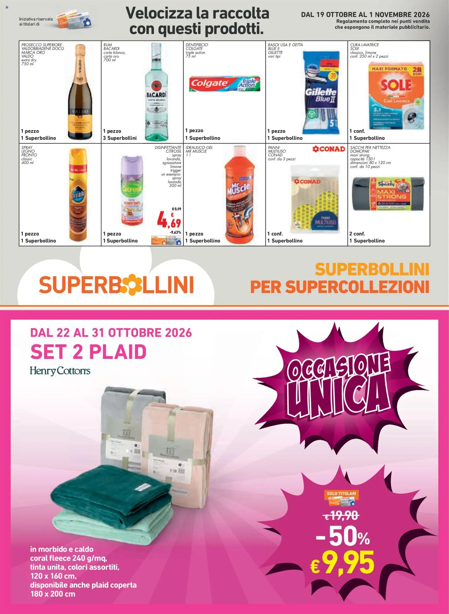 Volantino Conad del 22/10/2026 | Pagina: 20 | Prodotti: Plaid, Prosecco, Lavanda, Coperta