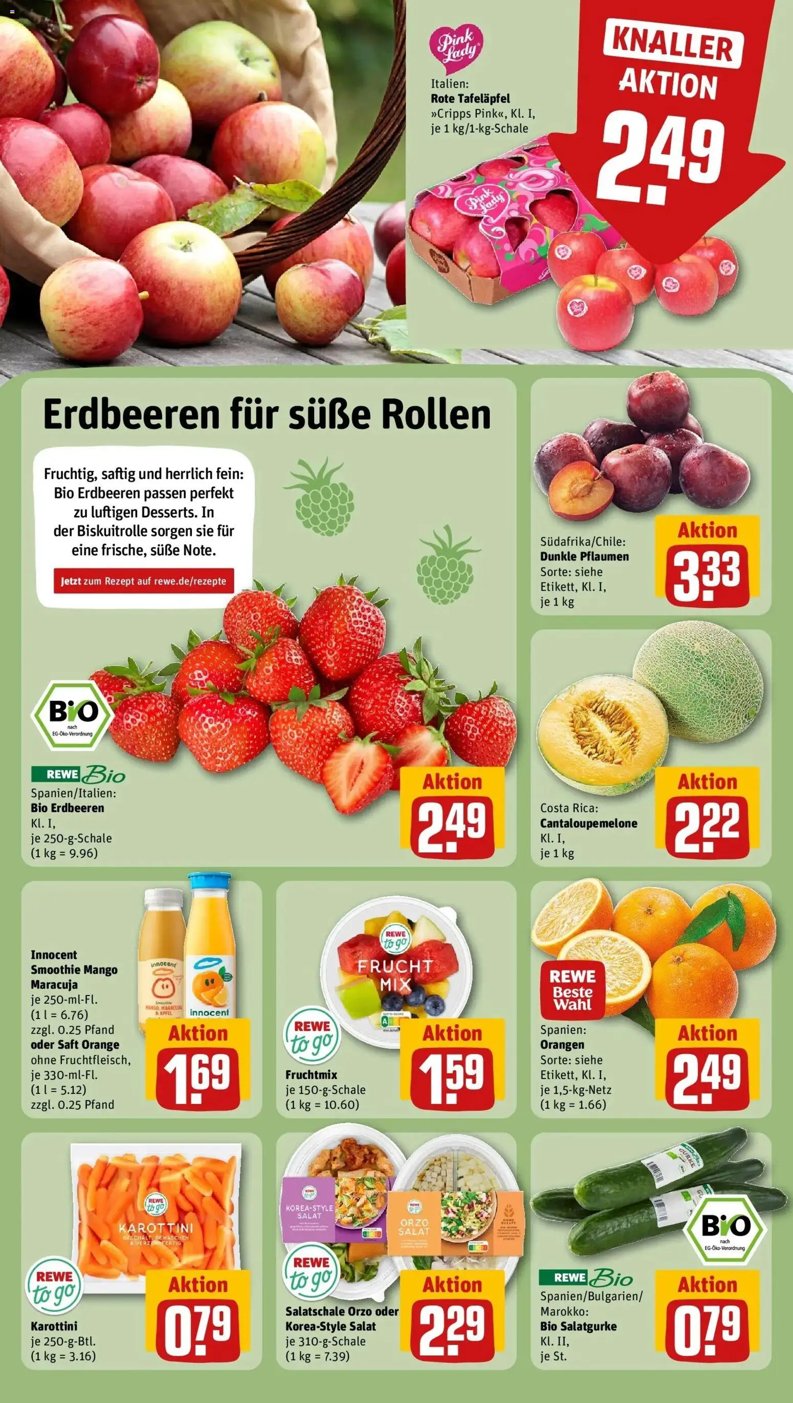 Rewe Prospekt Lichtenstein / Sachsen	 – gültig ab 12.04.2026 | Seite: 4 | Produkte: Pflaumen, Äpfel, Orangen, Mango