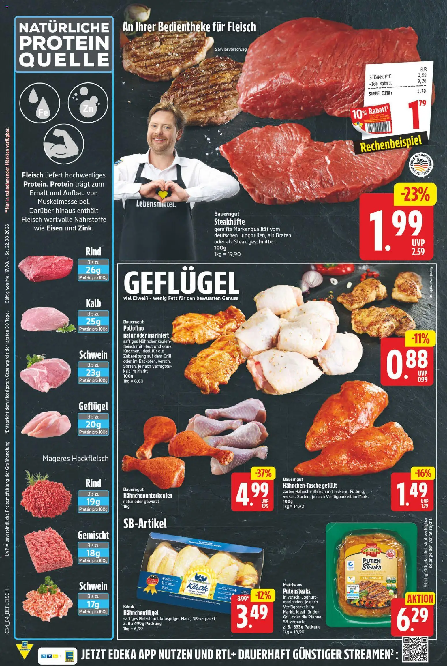 E center Prospekt – gültig ab 17.08.2026 | Seite: 4 | Produkte: Grill, Steak, Fleisch, Hackfleisch