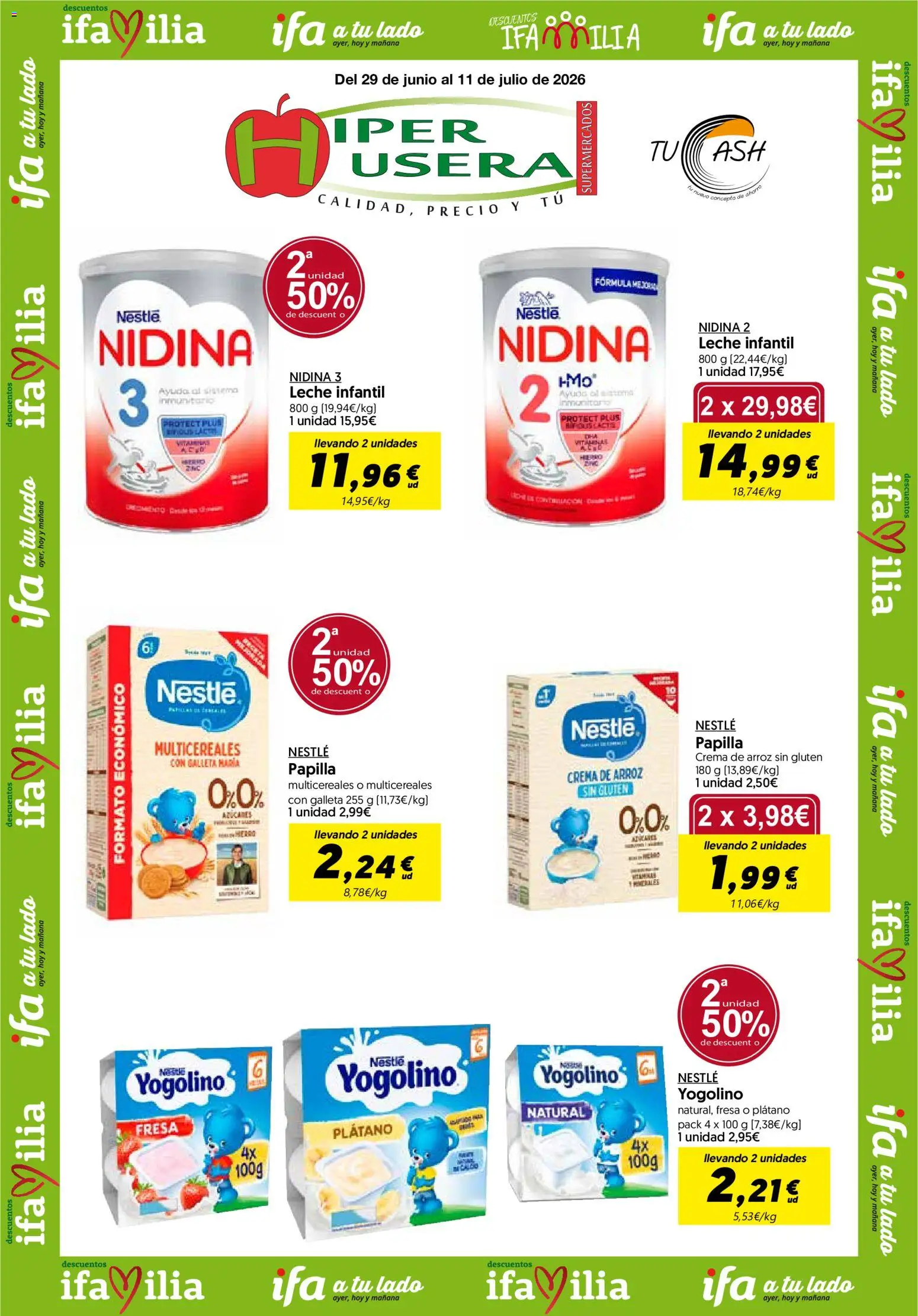Hiper Usera folleto │ válido desde el 29/06/2026 | Página: 1 | Productos: Leche, Arroz, Crema